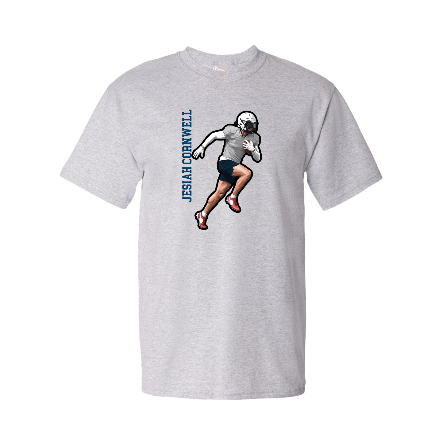 Youth Tee — Name Vertical in Grey