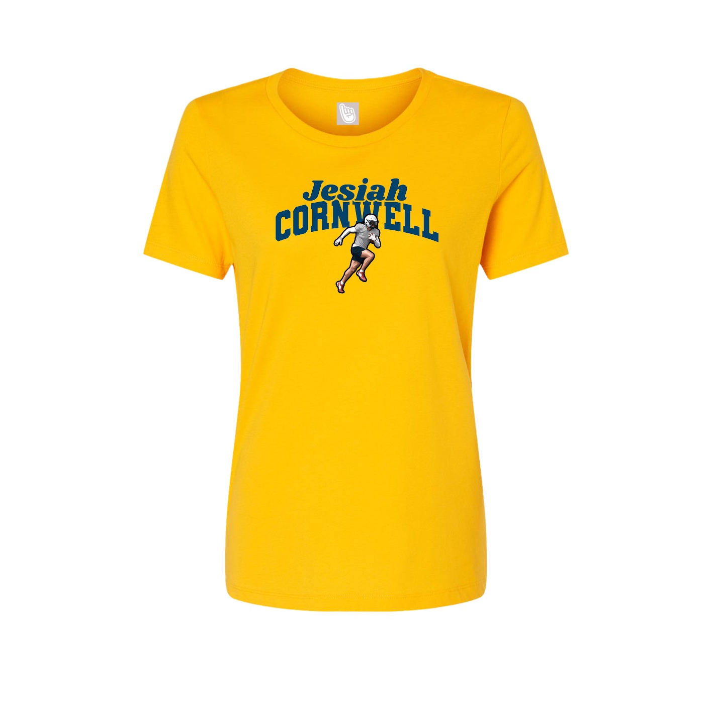 Fitted Women's Tee — Signature Arch in Gold
