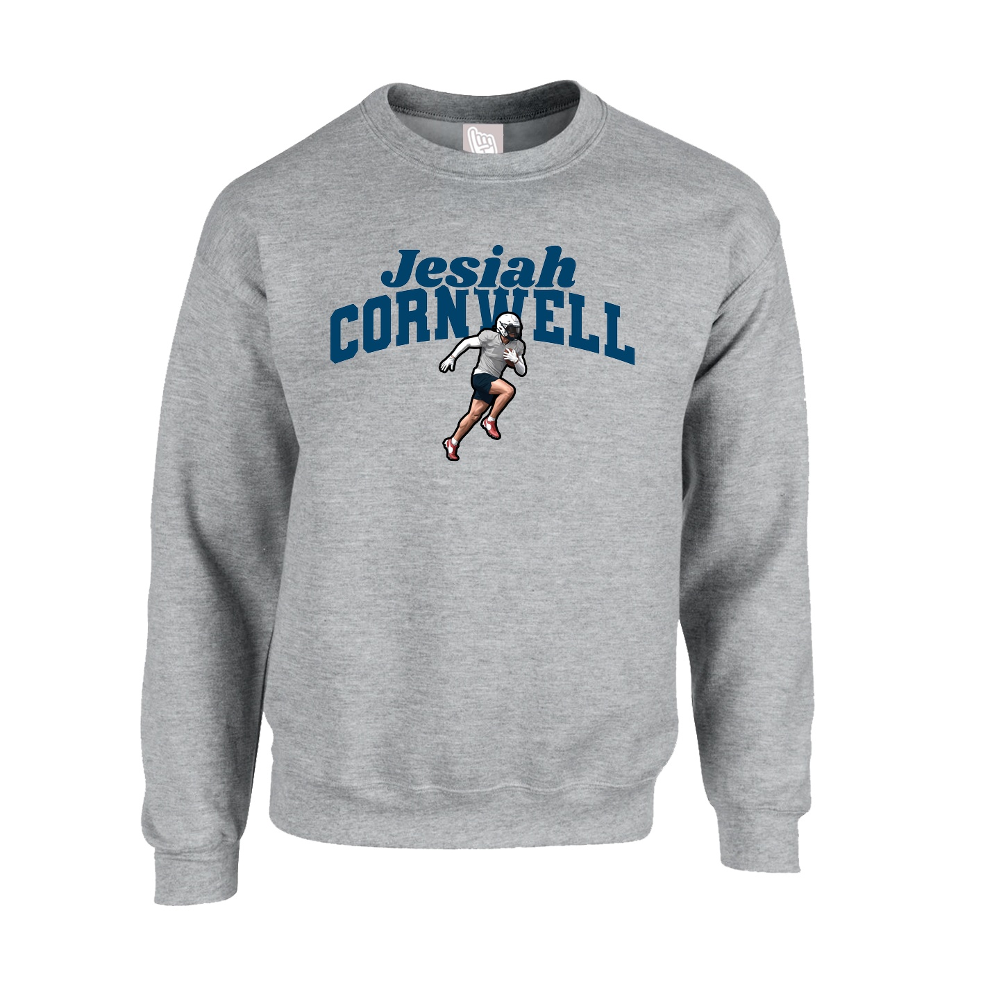 Fleece Crew — Signature Arch in Grey