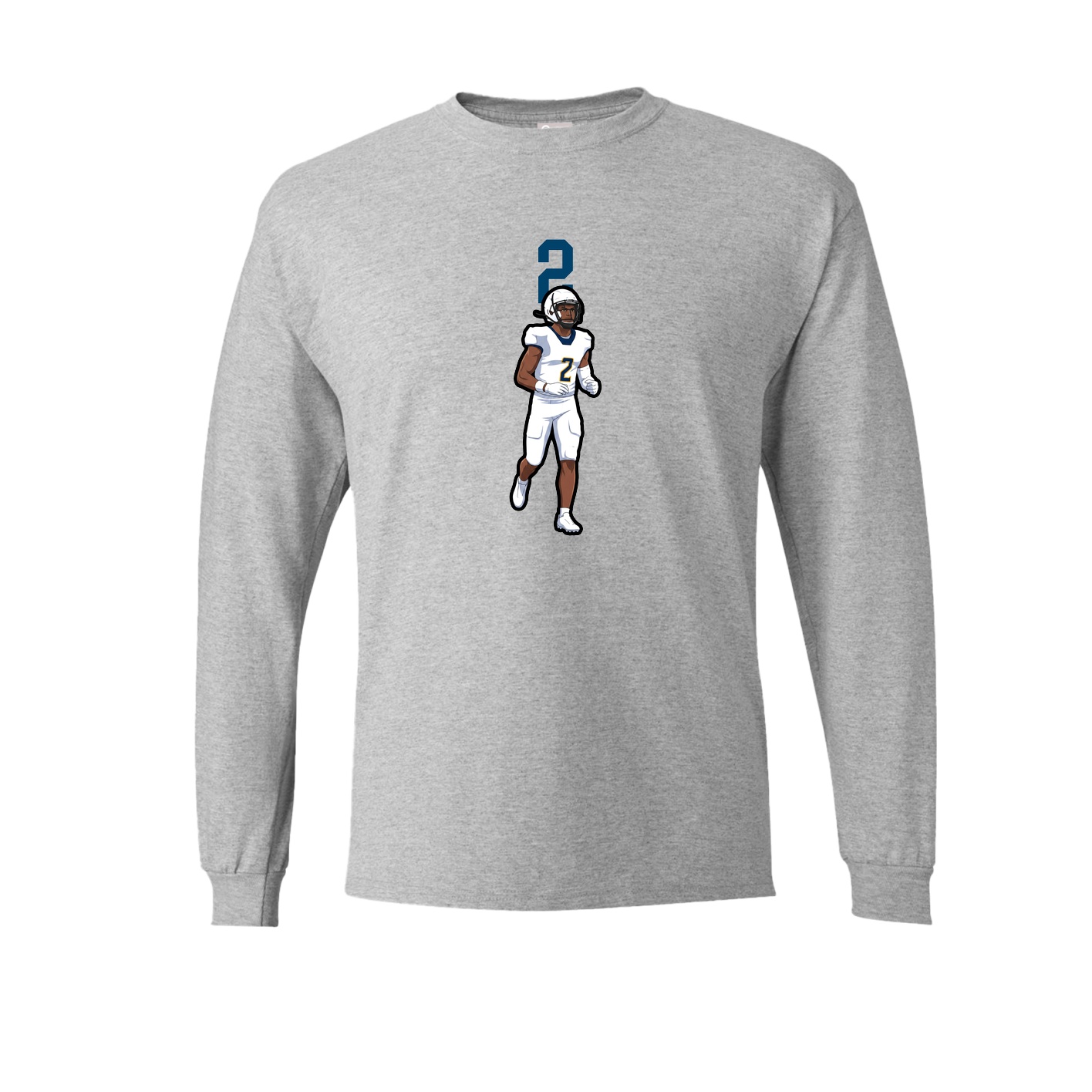 Long Sleeve Tee — Number Top in Grey