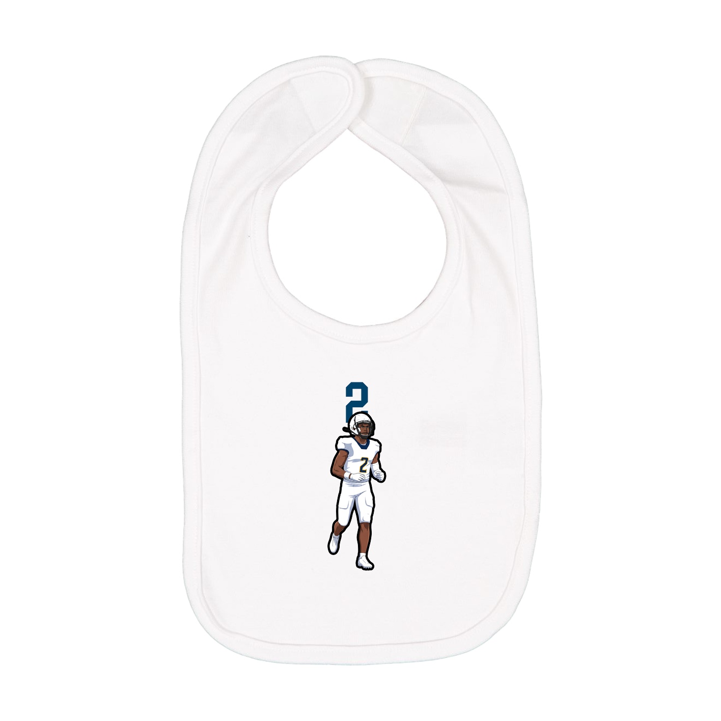 Infant Bib — Number Top in White