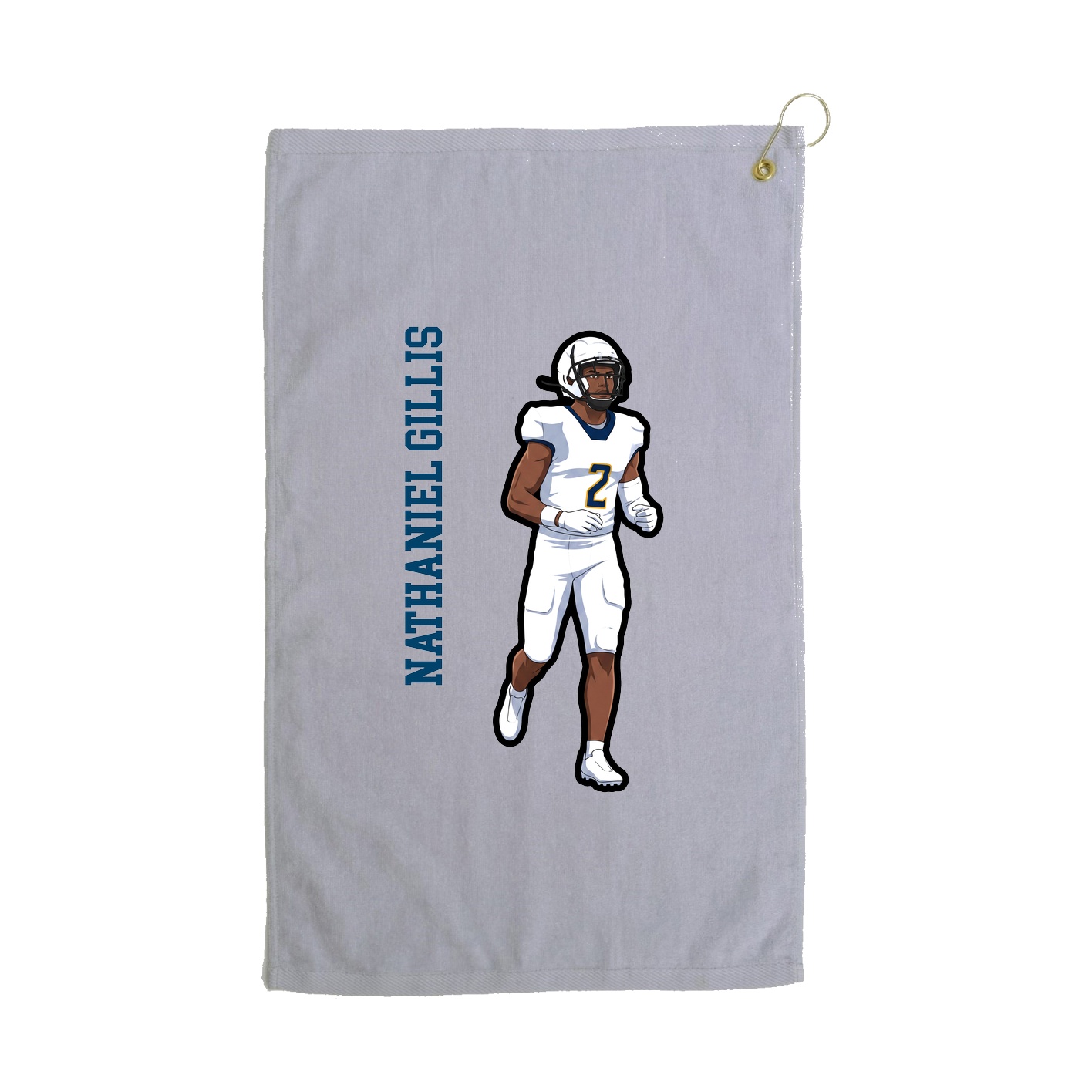 Golf Towel — Name Vertical in Grey