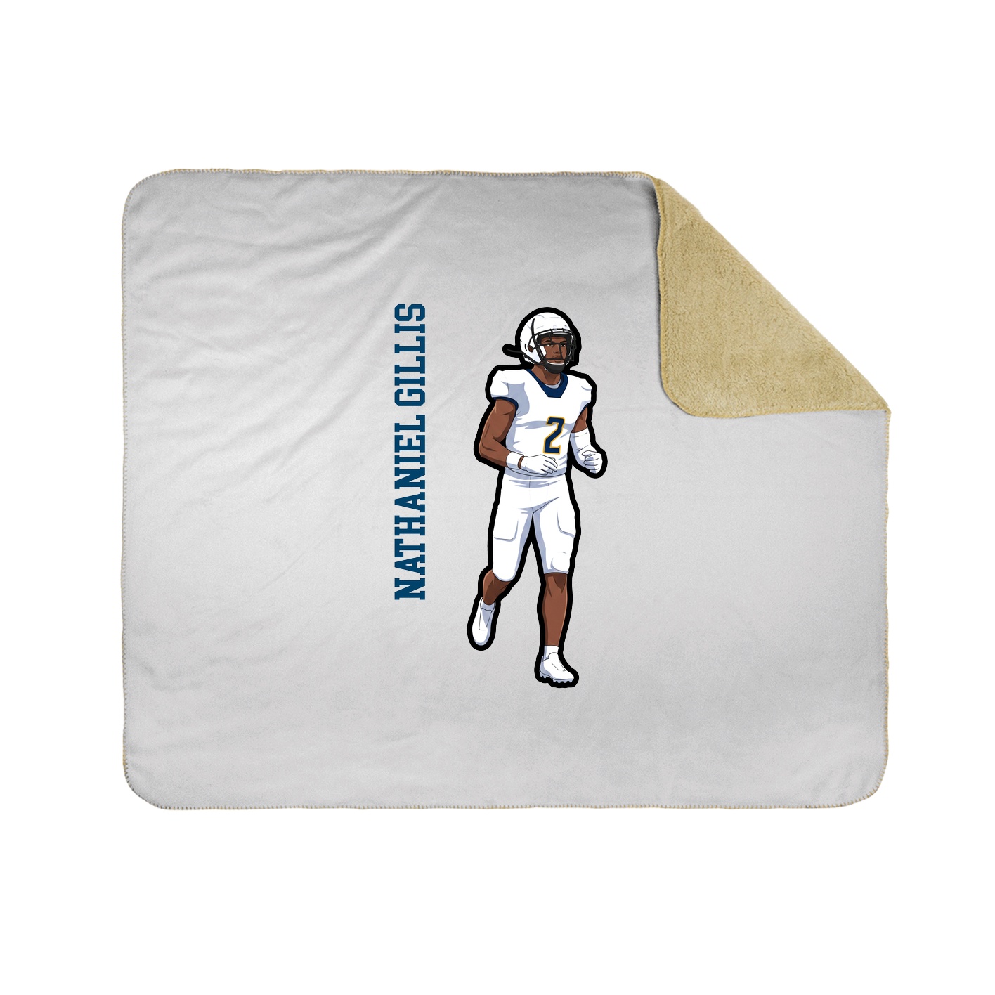 Throw Blanket — Name Vertical in White