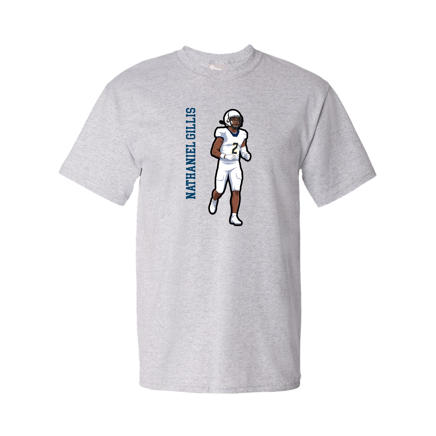 Tee — Name Vertical in Grey