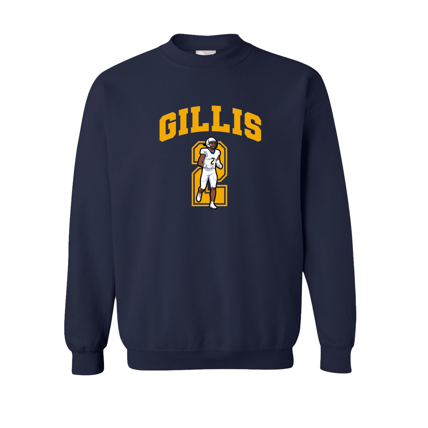 Fleece Crew — Number in Navy