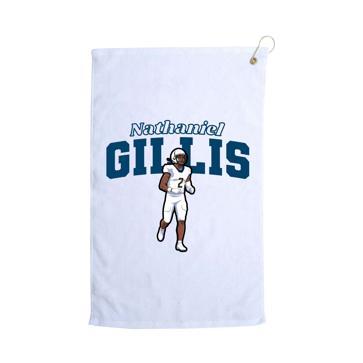 Golf Towel — Name Arch in White