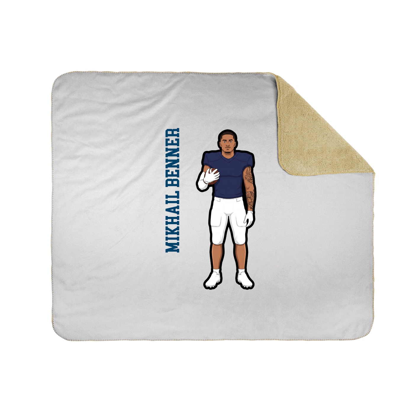 Throw Blanket — Name Vertical in White