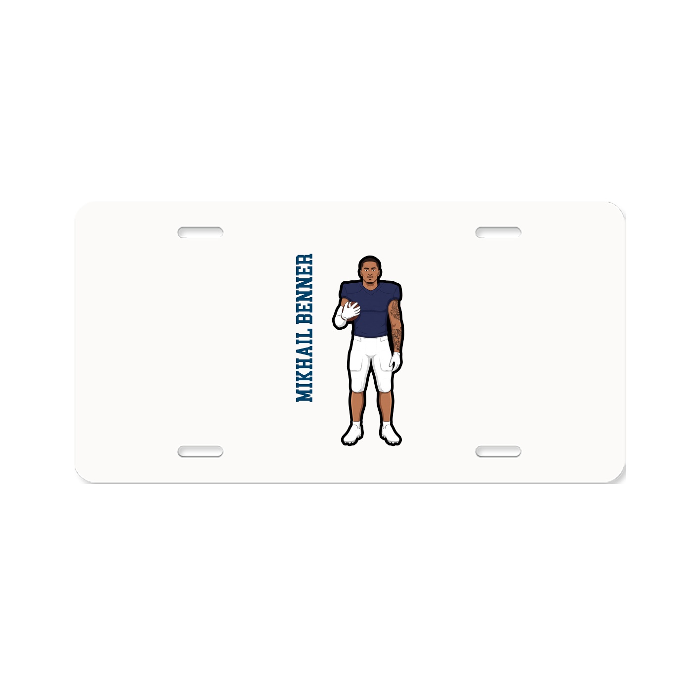 License Plate — Name Vertical in Classic