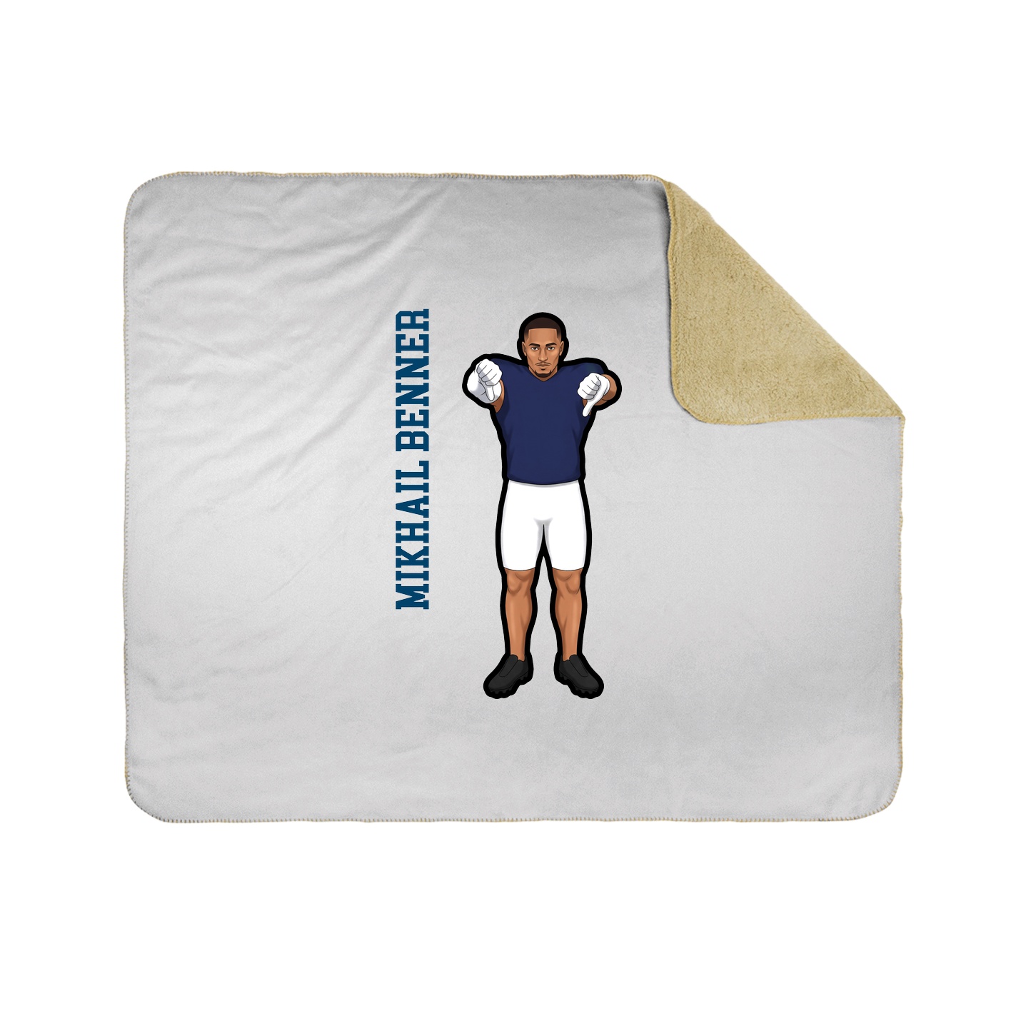 Throw Blanket — Name Vertical in White