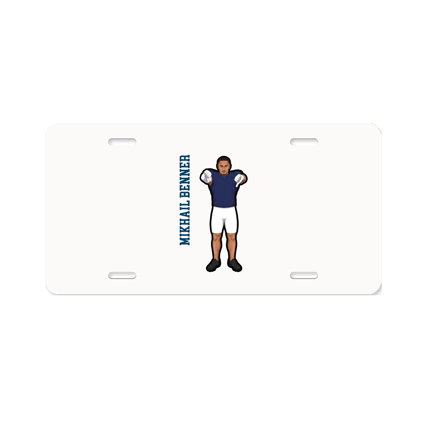 License Plate — Name Vertical in Classic