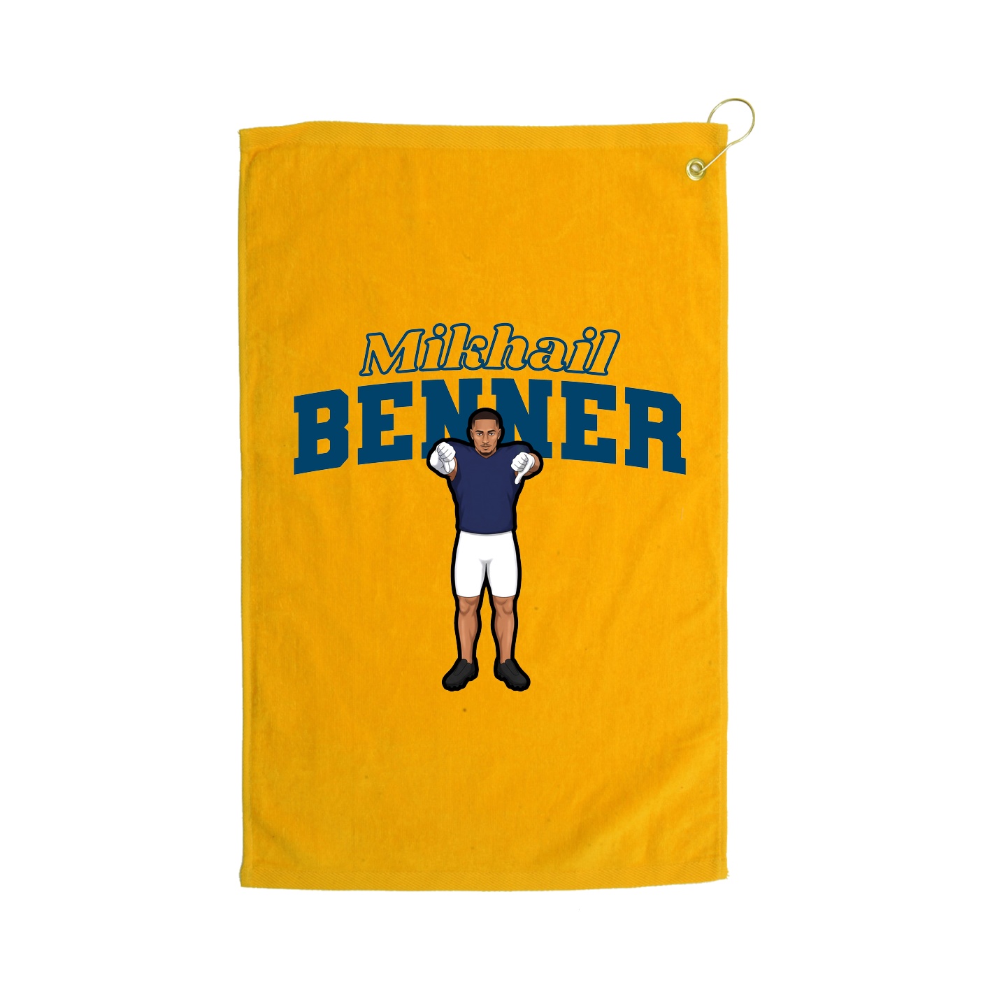 Golf Towel — Name Arch in Gold