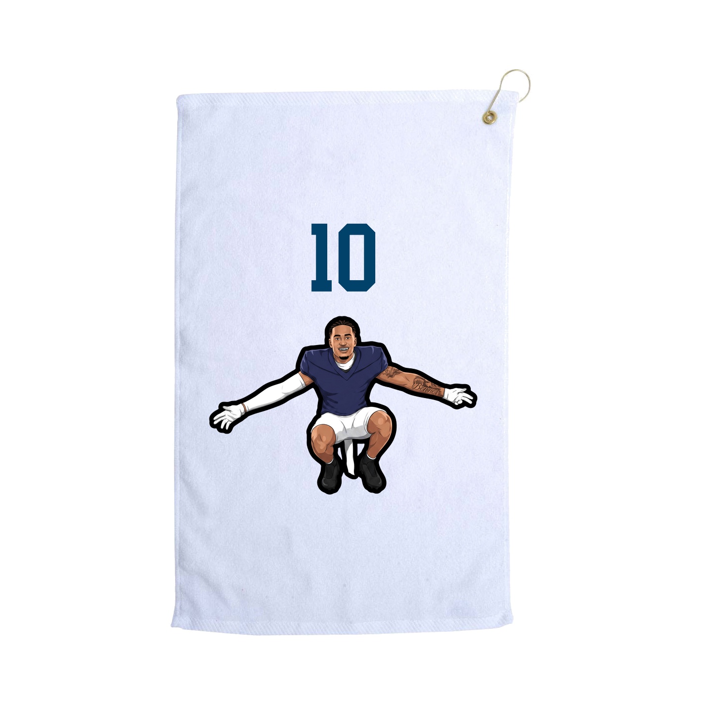 Golf Towel — Number Top in White