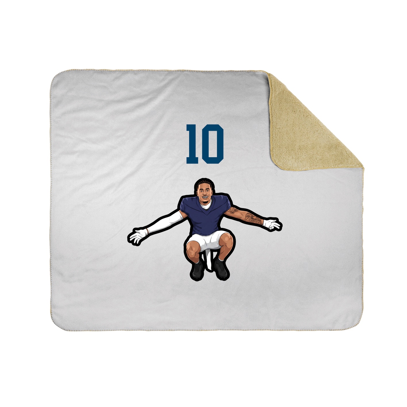 Throw Blanket — Number Top in White