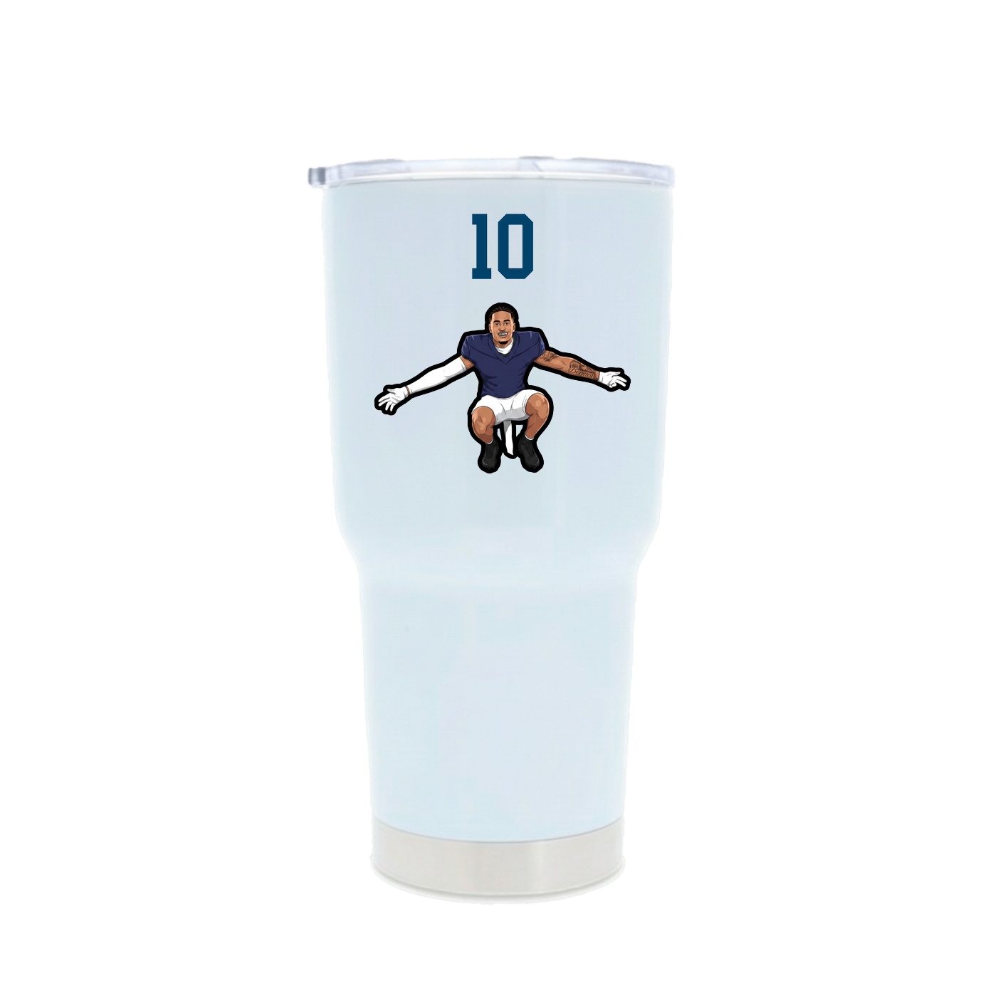 30oz Stainless Steel Tumbler — Number Top in White