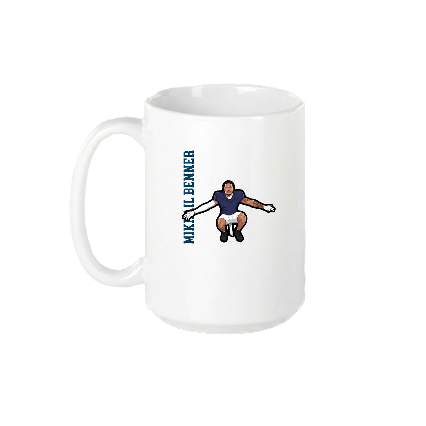 15oz Coffee Mug — Name Vertical in White