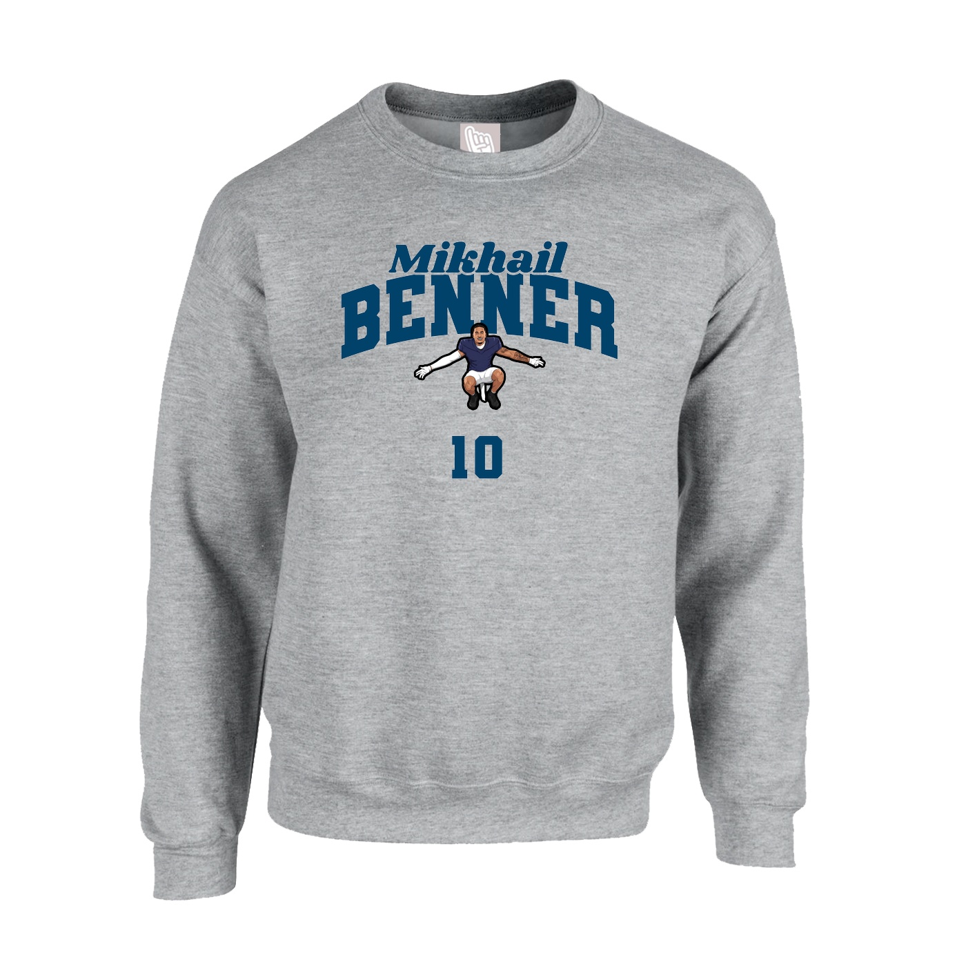 Fleece Crew — Signature Arch in Grey