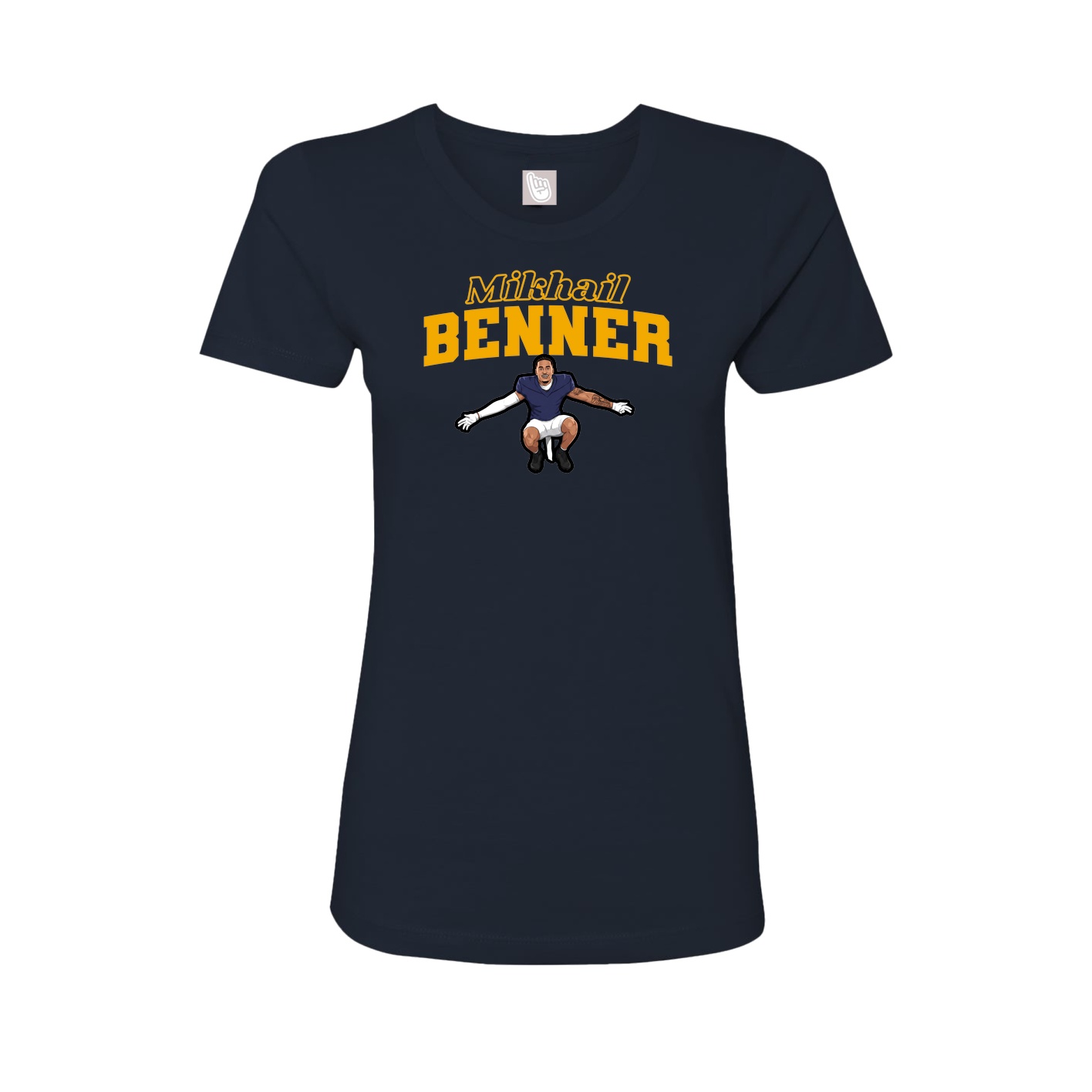 Fitted Women's Tee — Name Arch in Navy