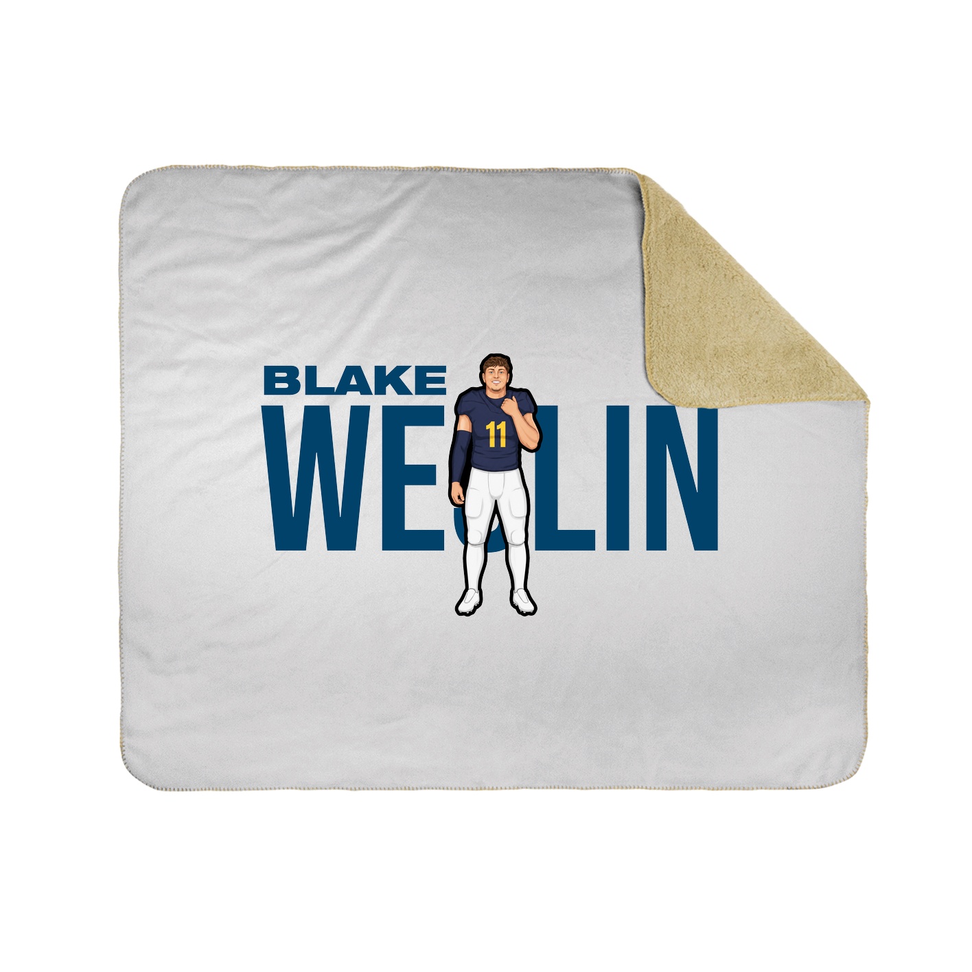 Throw Blanket — Player Name in White