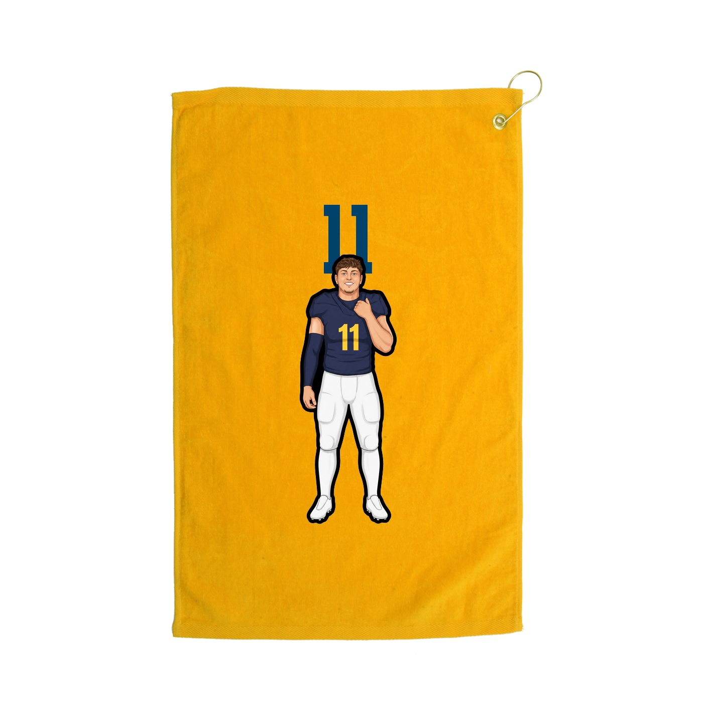 Golf Towel — Number Top in Gold