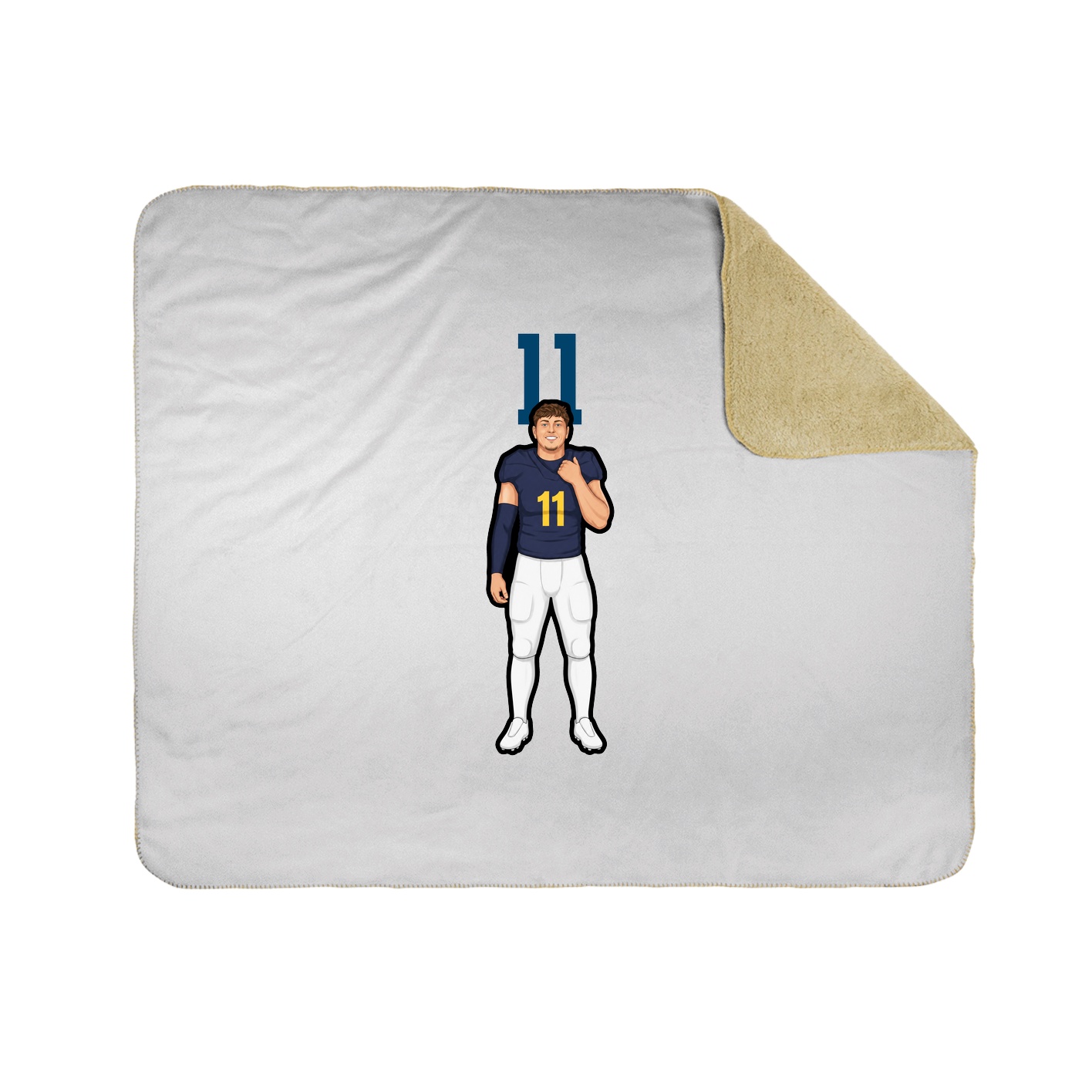 Throw Blanket — Number Top in White