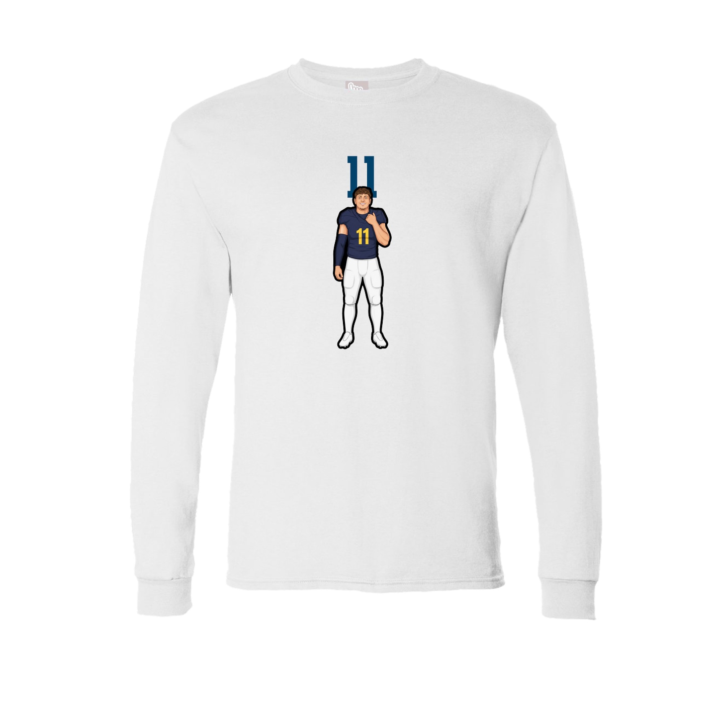 Long Sleeve Tee — Number Top in White