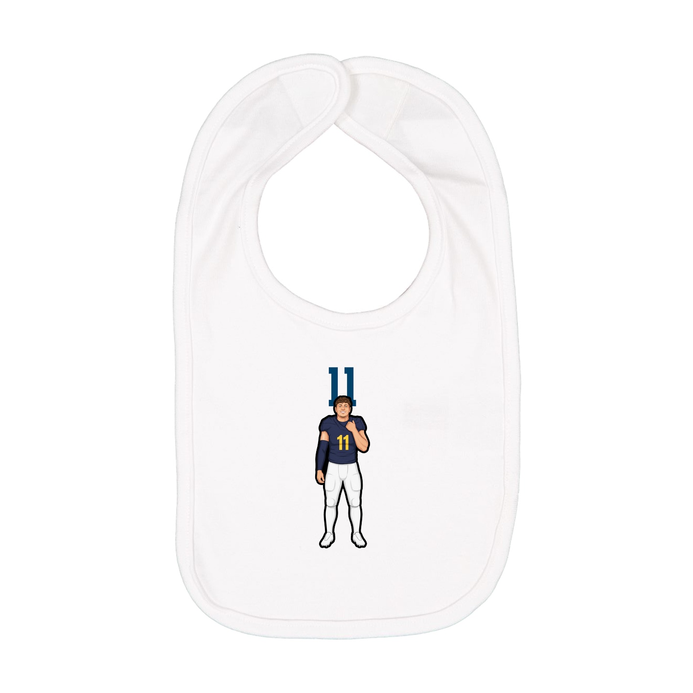 Infant Bib — Number Top in White