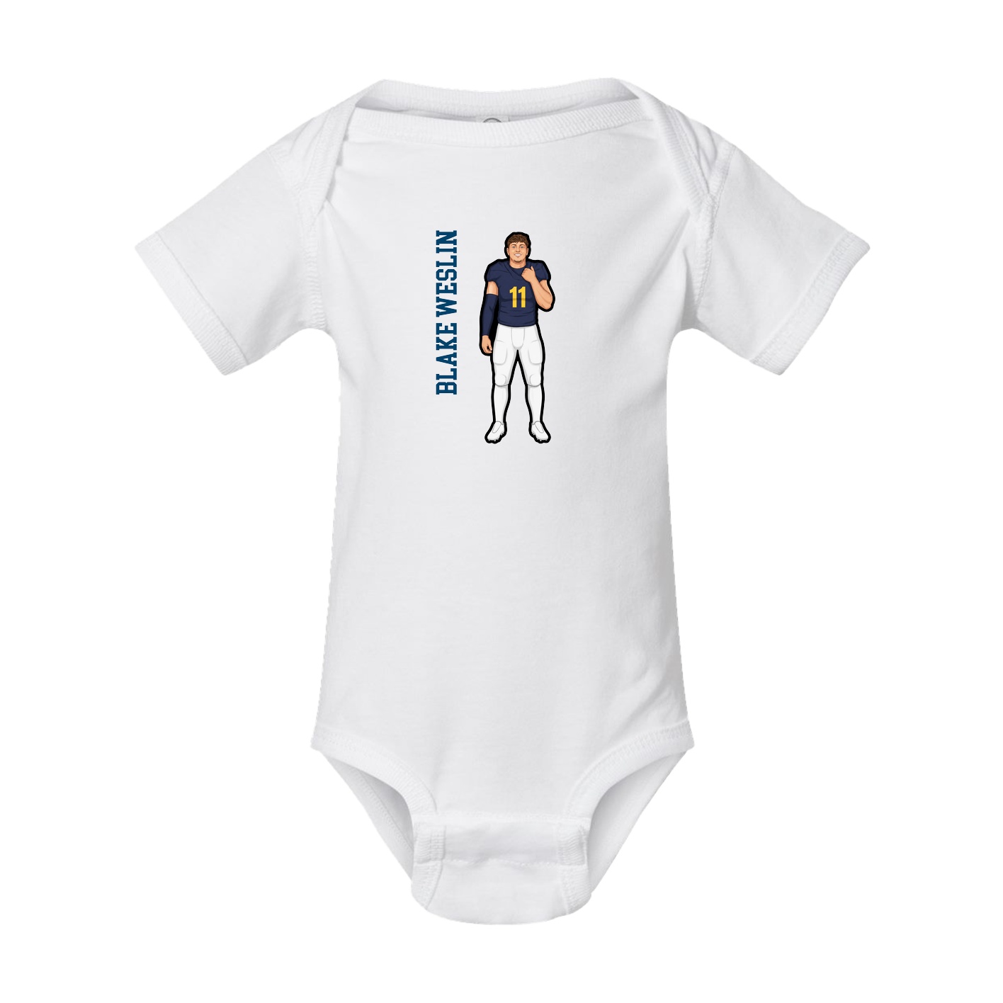 Baby Onesie — Name Vertical in White