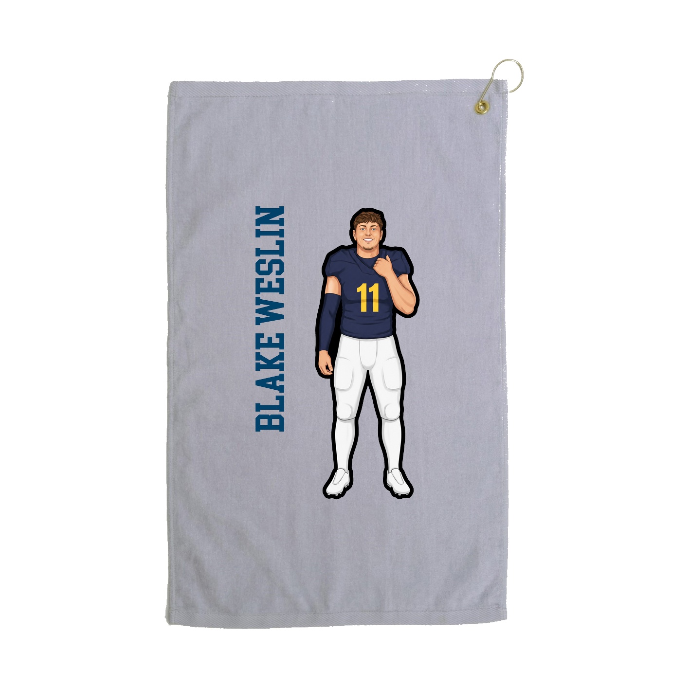 Golf Towel — Name Vertical in Grey