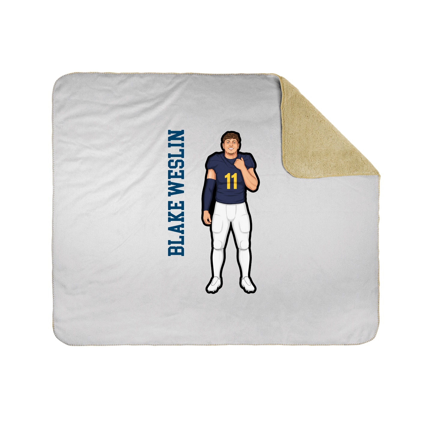Throw Blanket — Name Vertical in White
