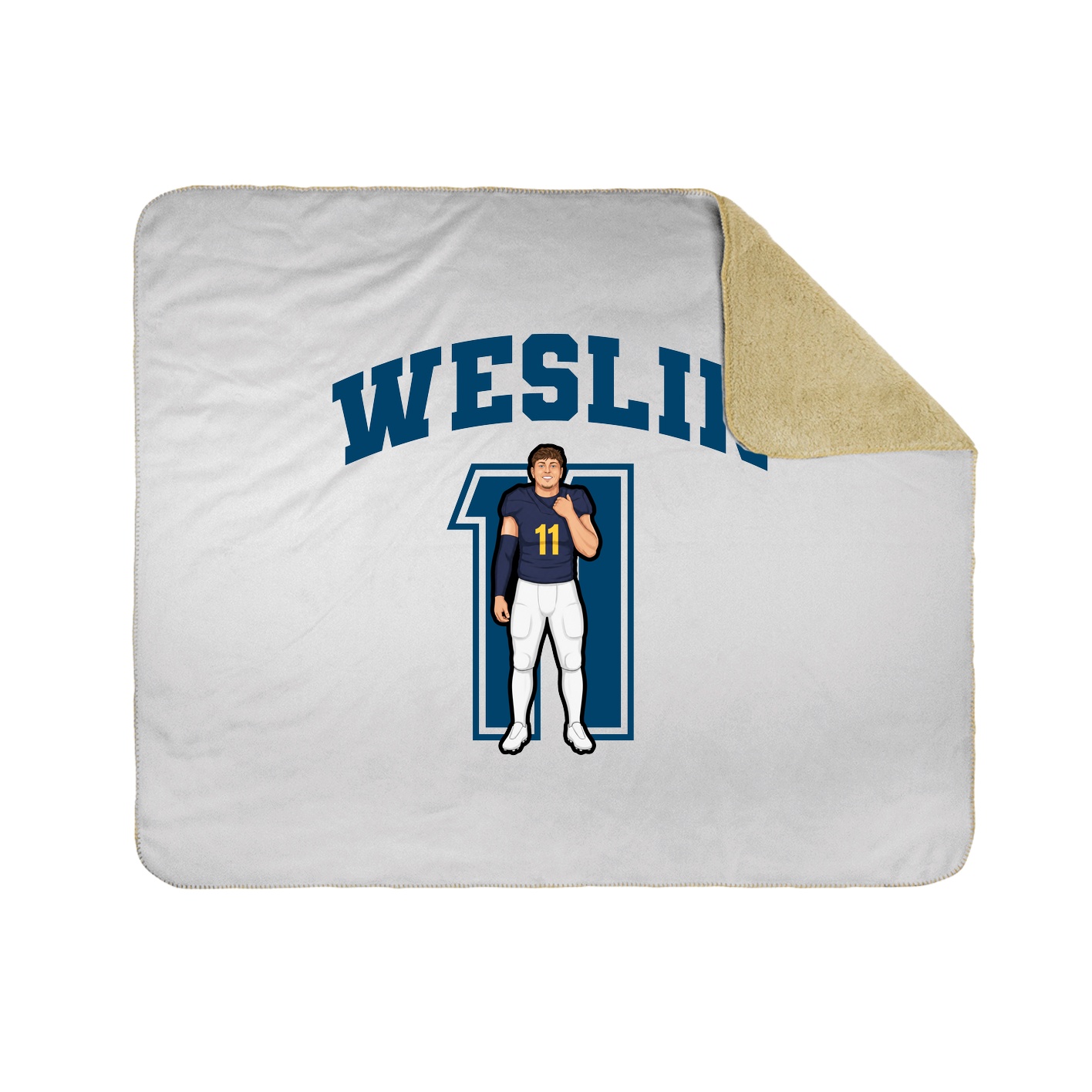 Throw Blanket — Number in White