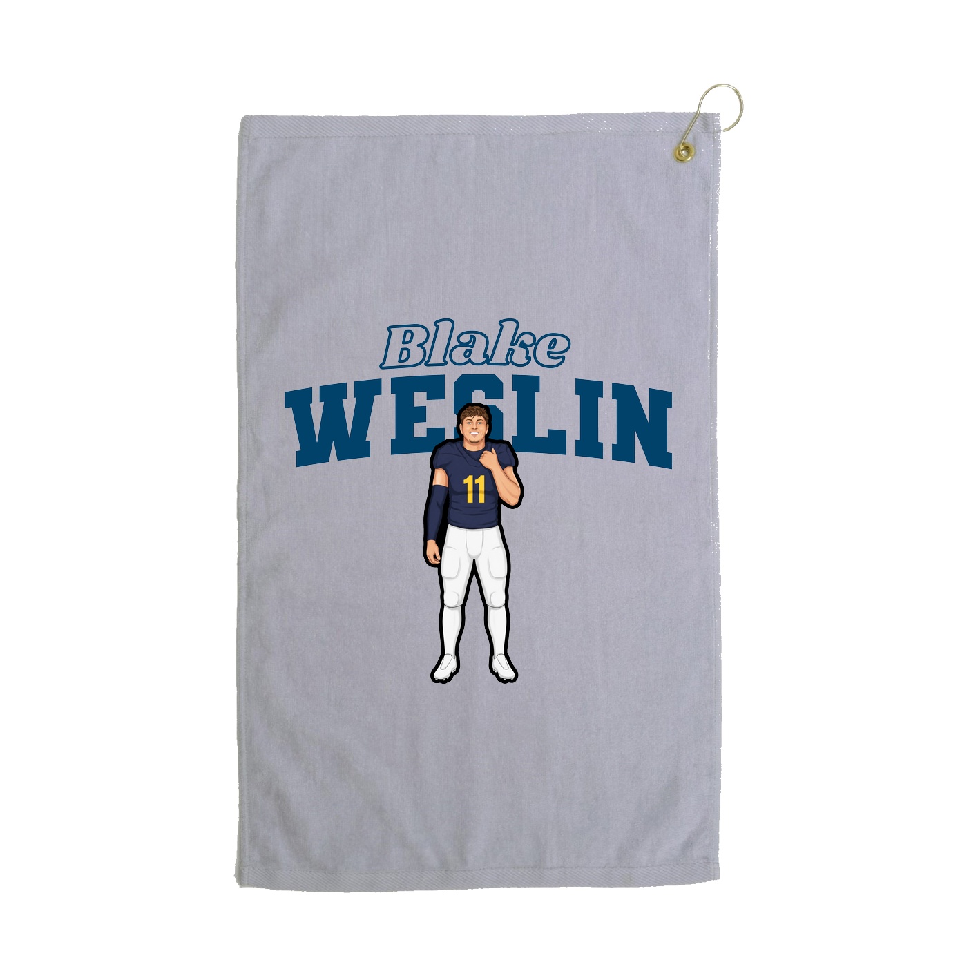 Golf Towel — Name Arch in Grey