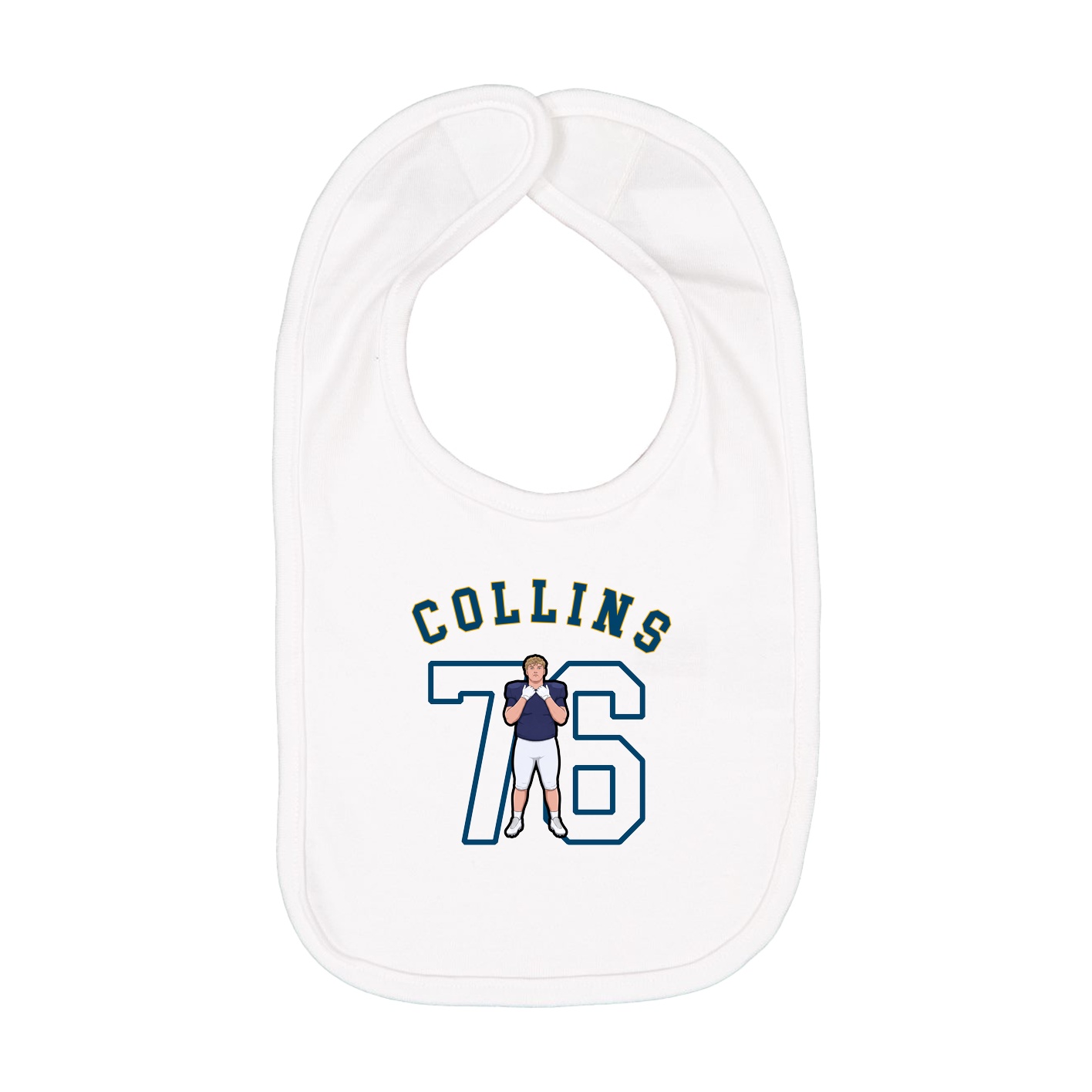 Infant Bib — Shirsey Arch in White