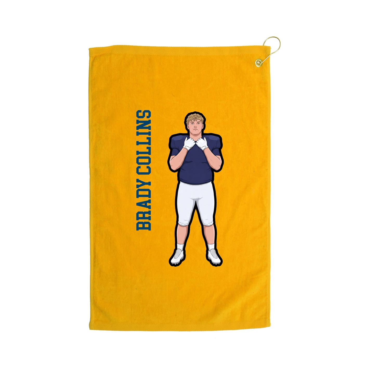 Golf Towel — Name Vertical in Gold