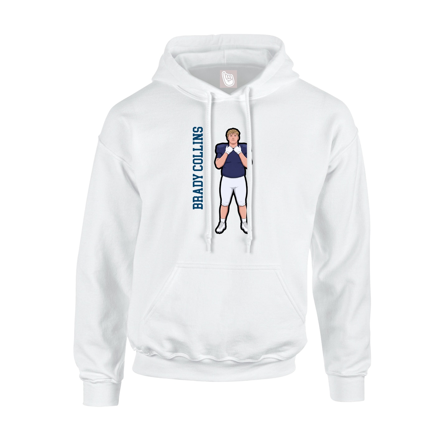 Hoodie — Name Vertical in White