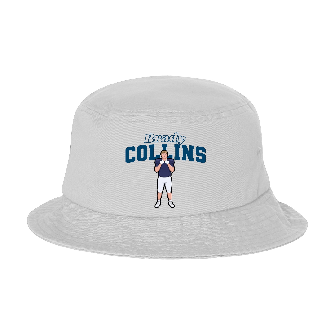 Bucket Cap — Name Arch in White