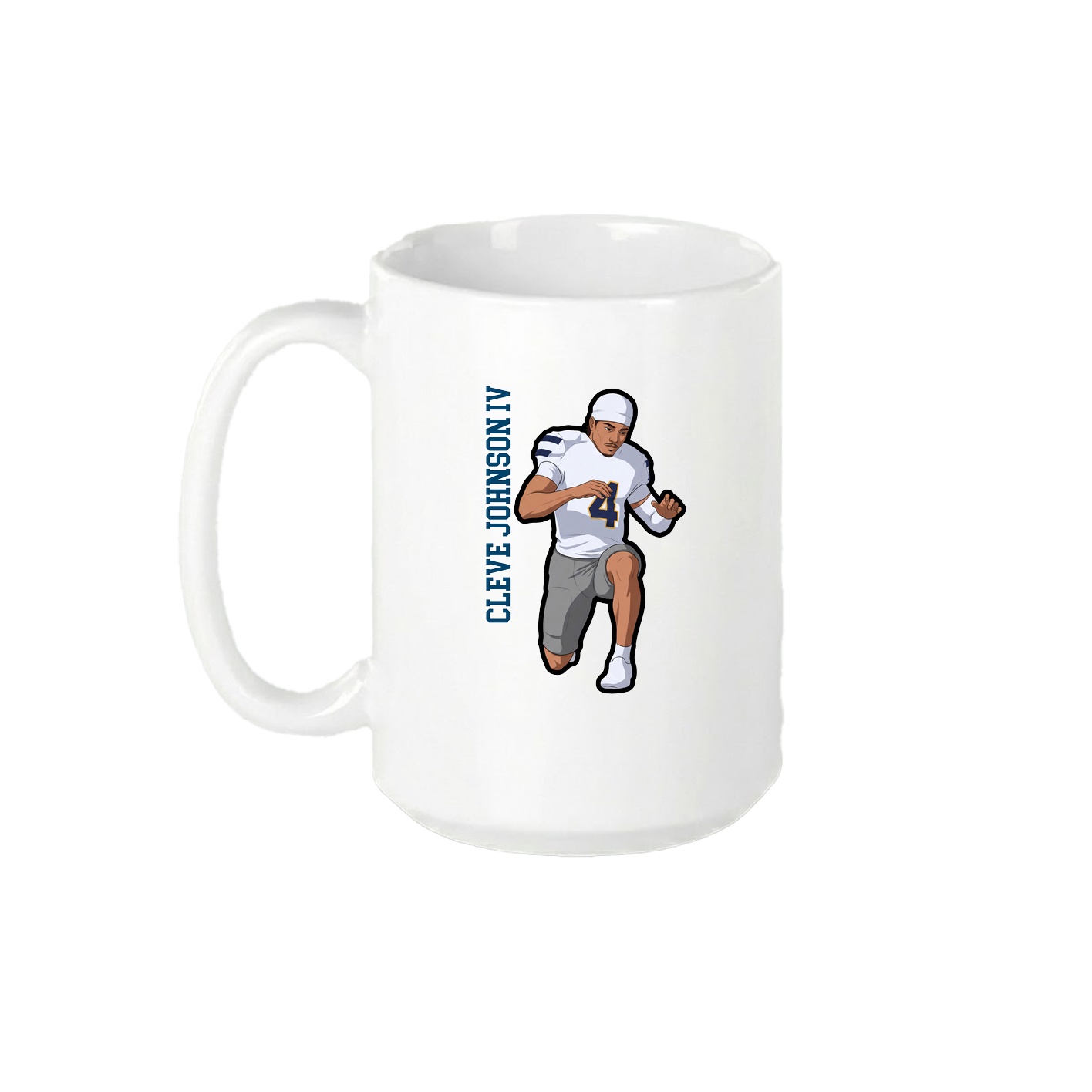 15oz Coffee Mug — Name Vertical in White