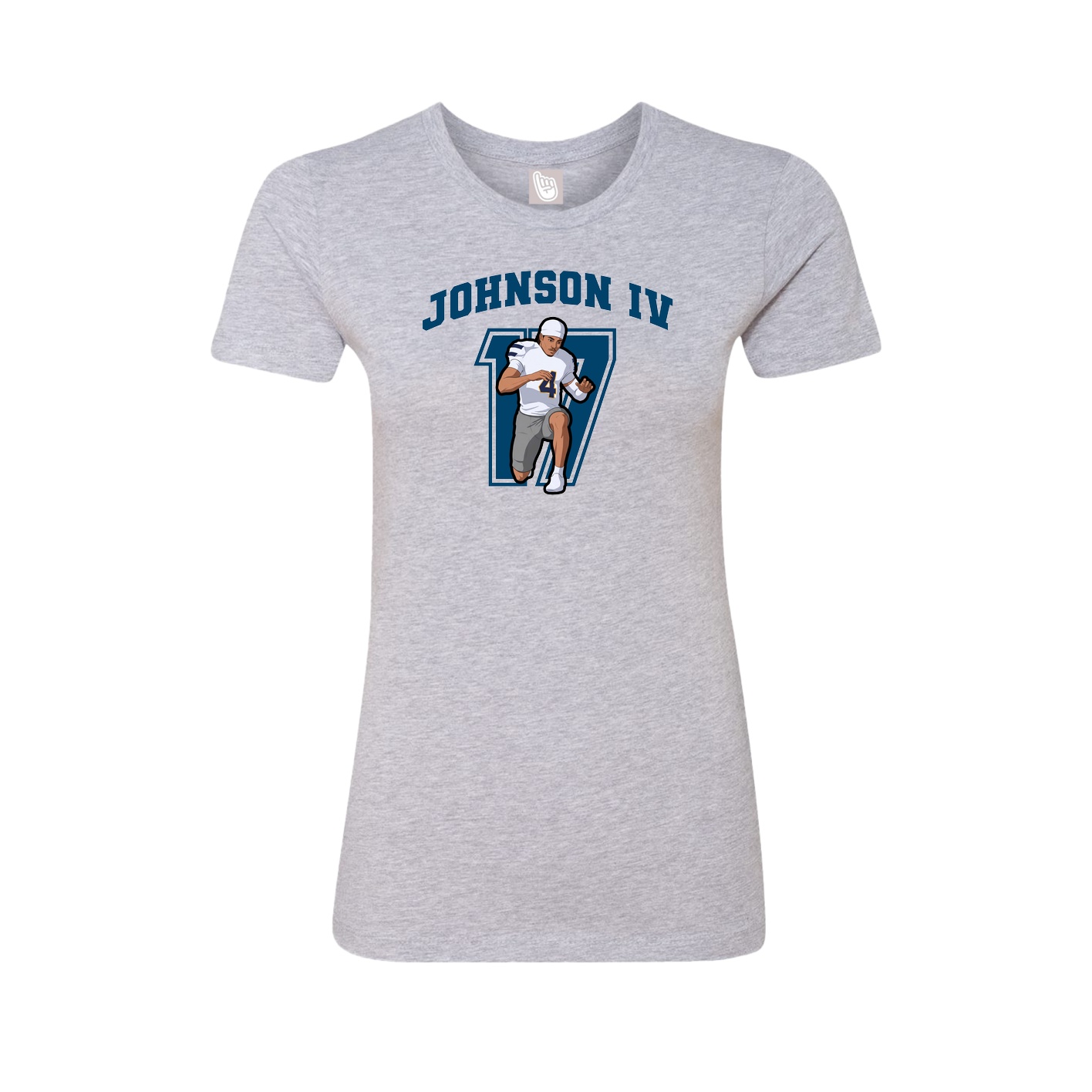 Fitted Women's Tee — Number in Grey
