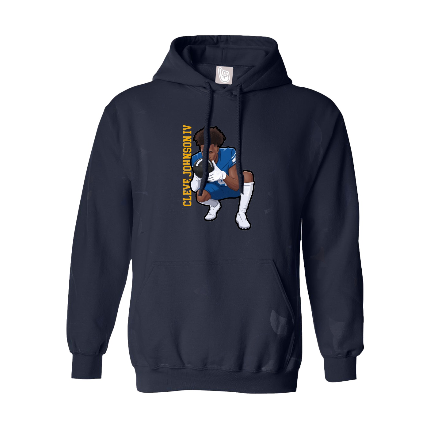Hoodie — Name Vertical in Navy