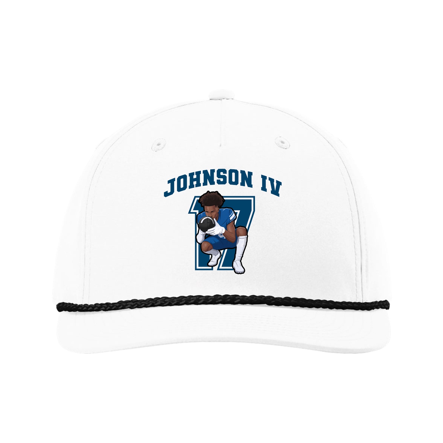 Five-Panel Classic Rope Cap — Number in White