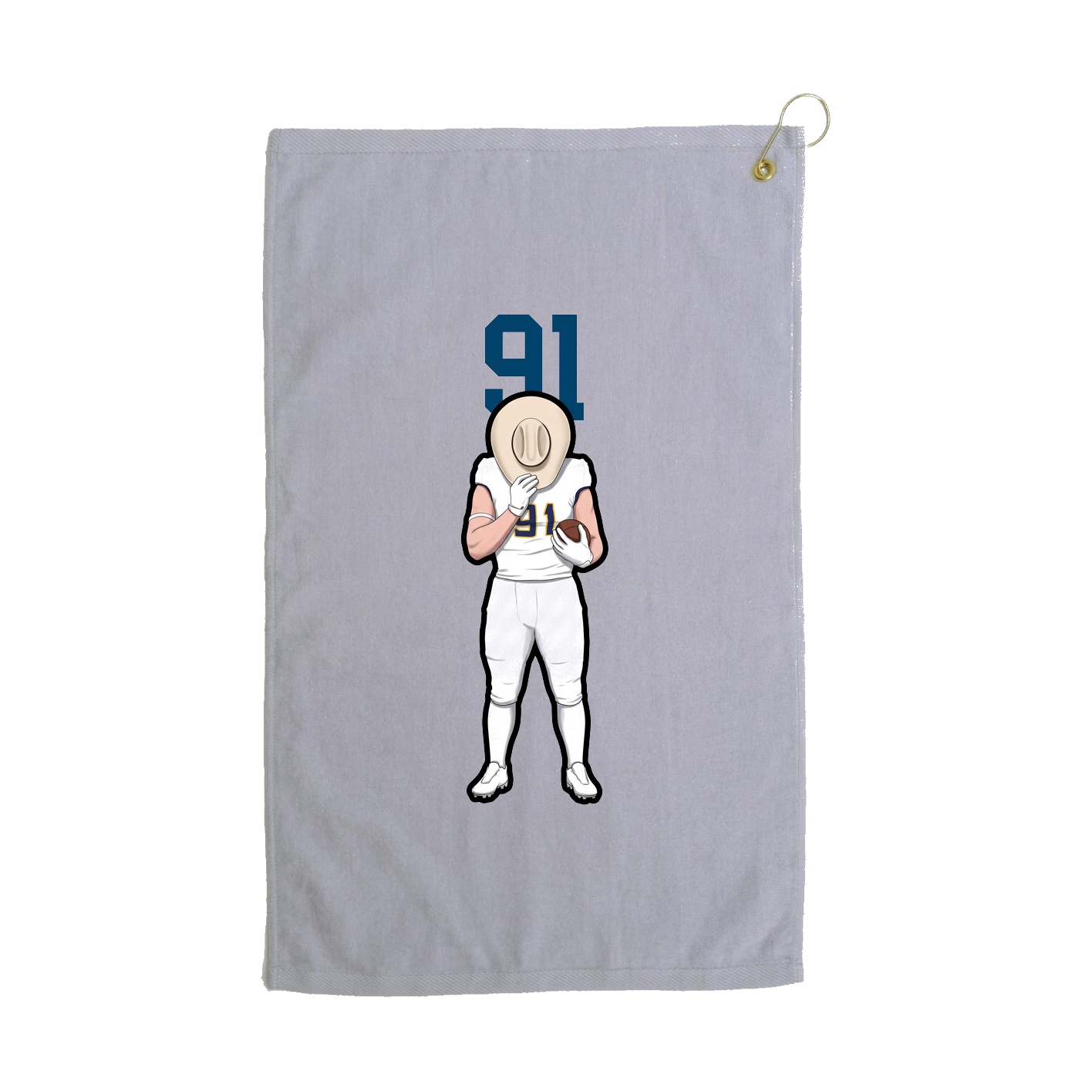 Golf Towel — Number Top in Grey