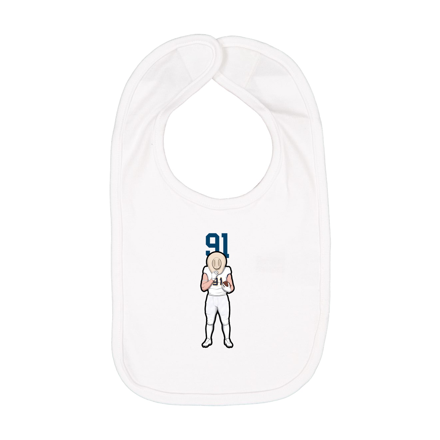 Infant Bib — Number Top in White