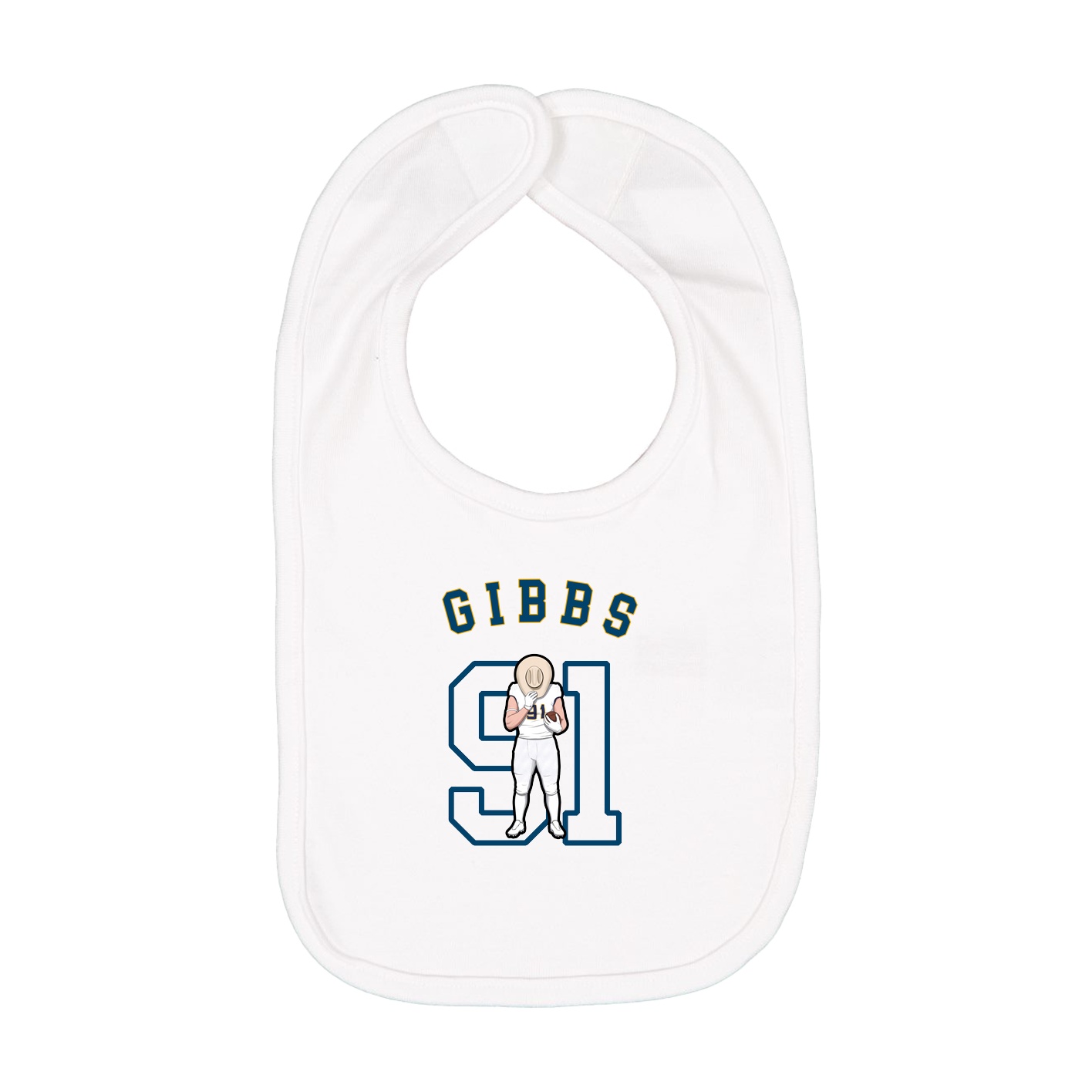 Infant Bib — Shirsey Arch in White
