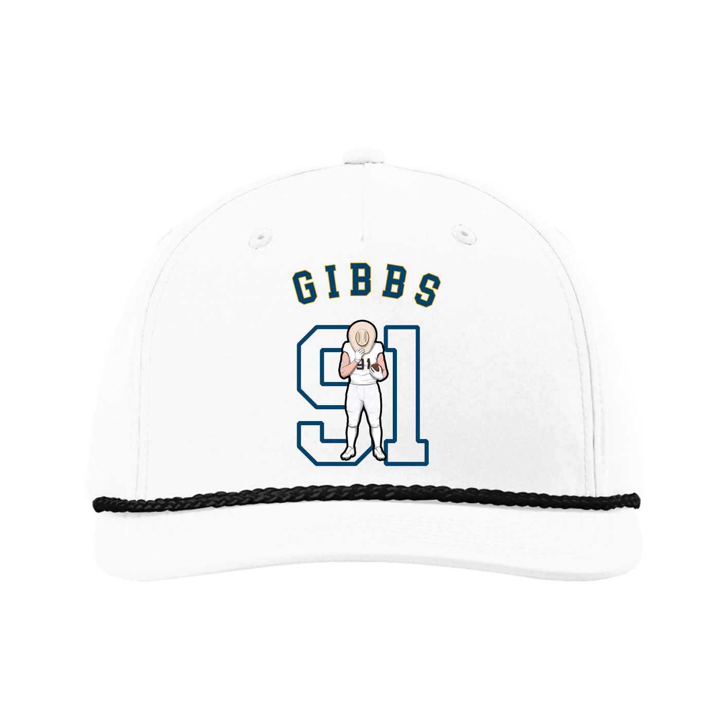 Five-Panel Classic Rope Cap — Shirsey Arch in White