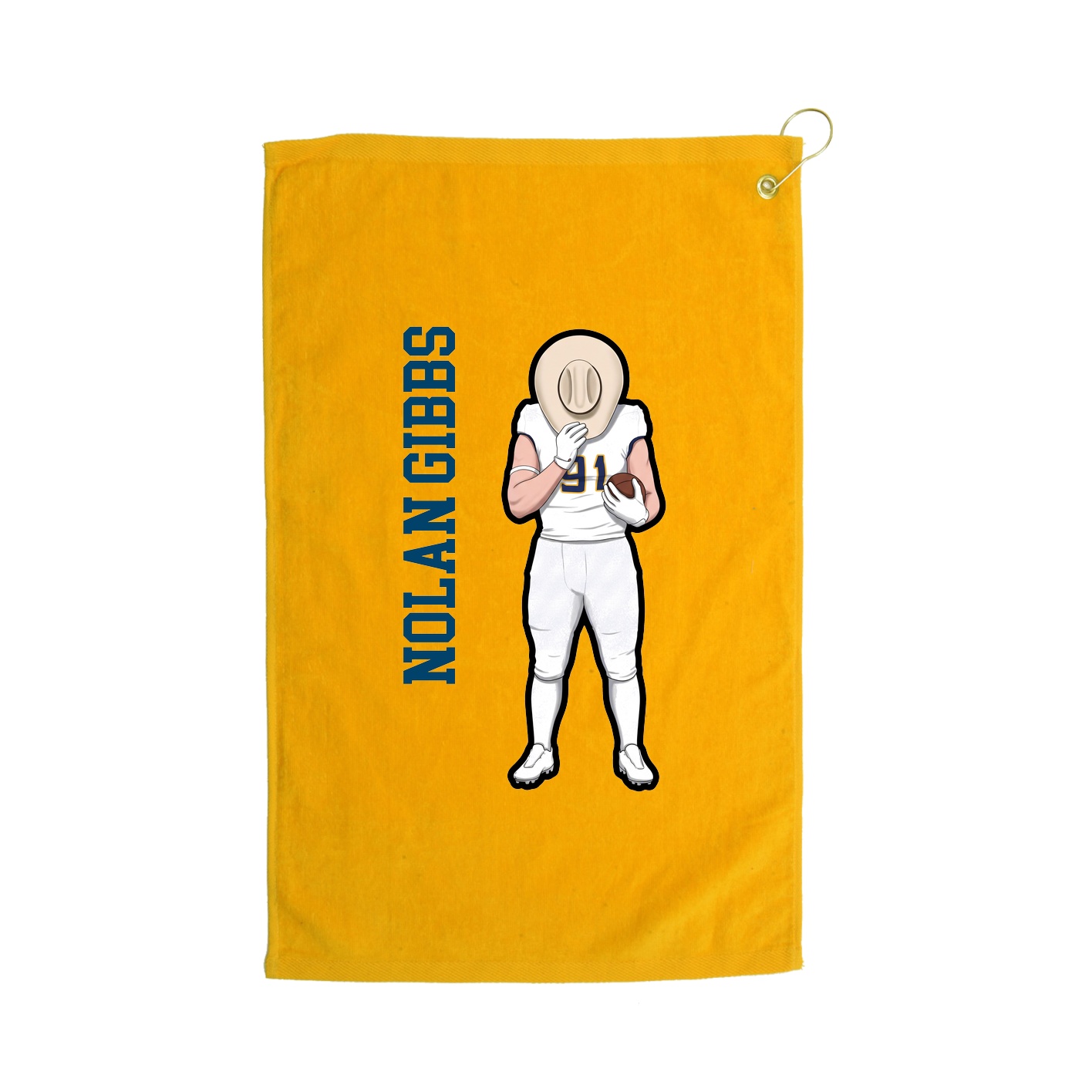 Golf Towel — Name Vertical in Gold