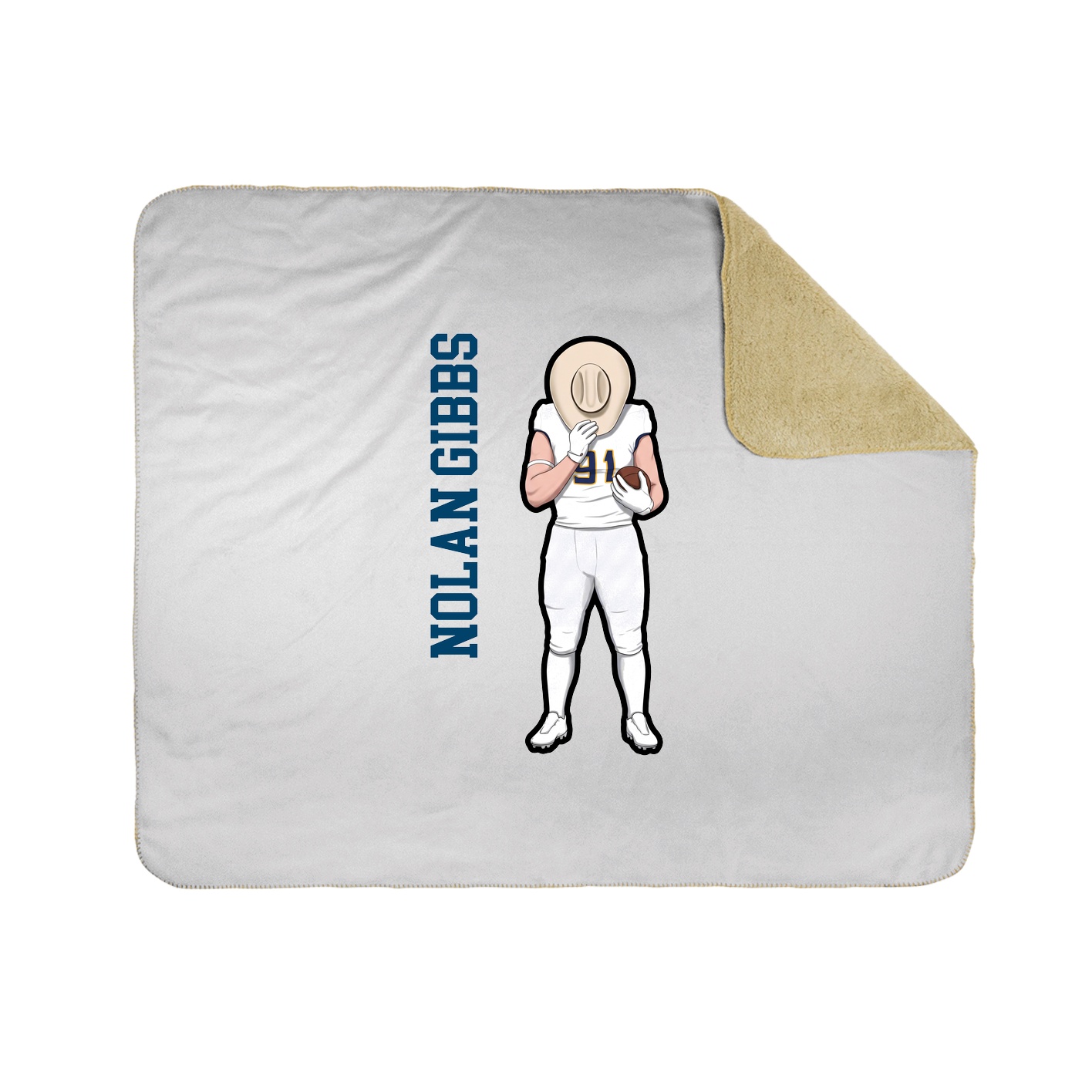 Throw Blanket — Name Vertical in White