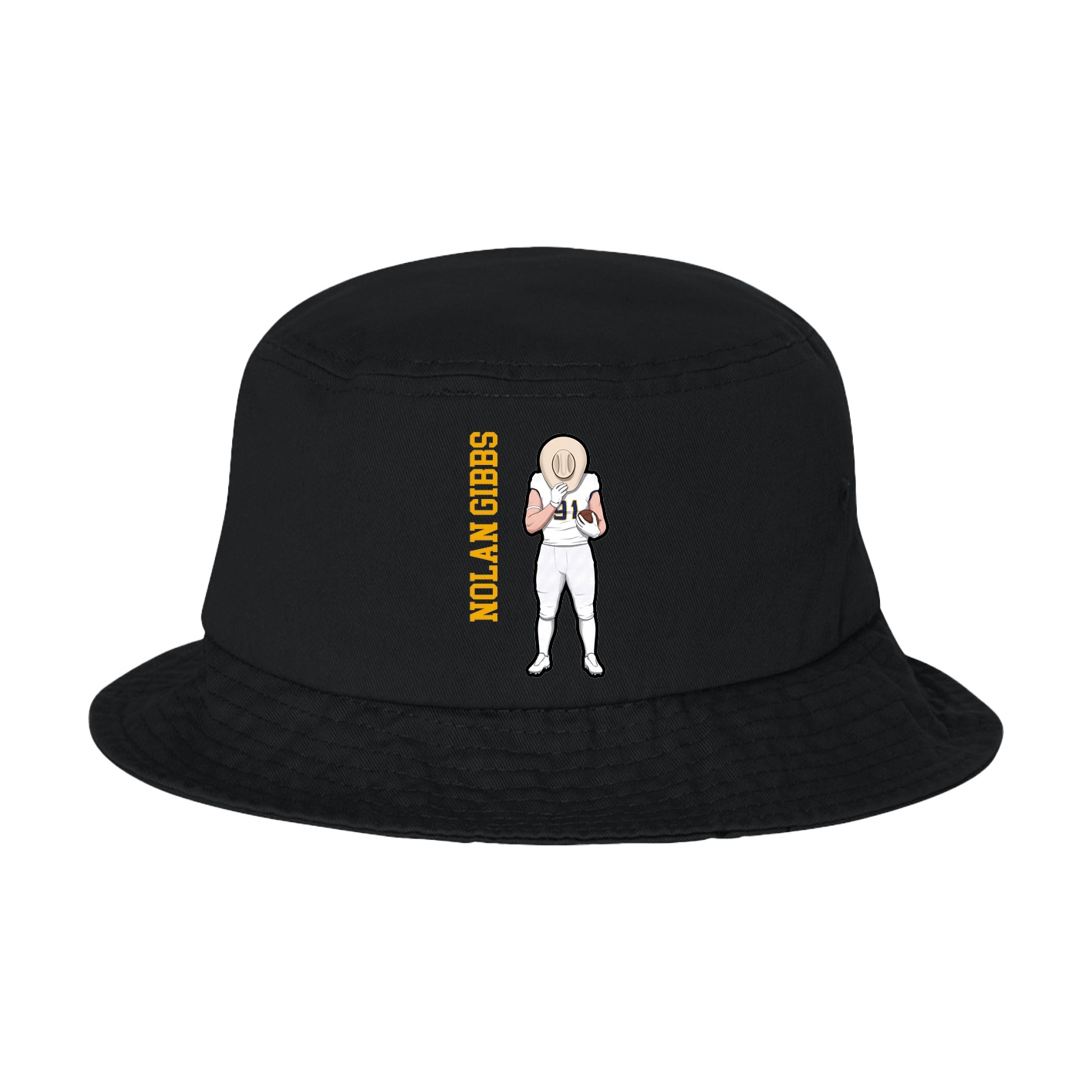 Bucket Cap — Name Vertical in Black