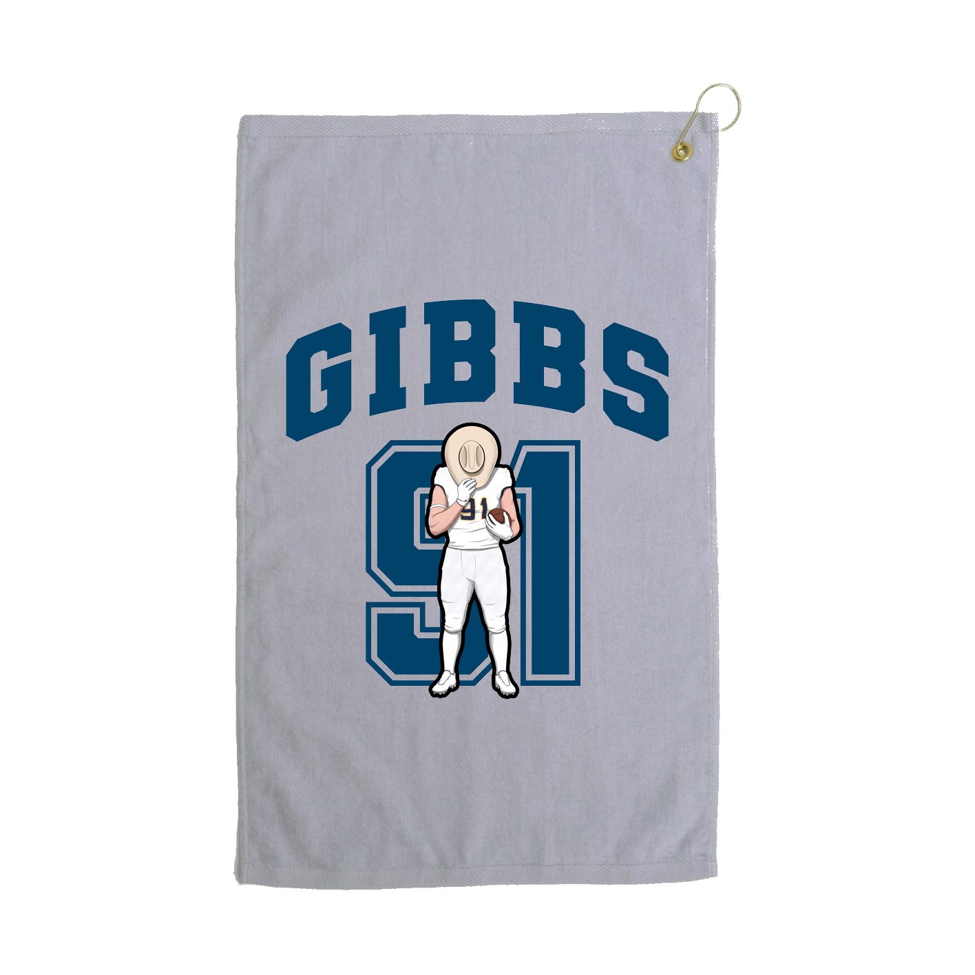 Golf Towel — Number in Grey