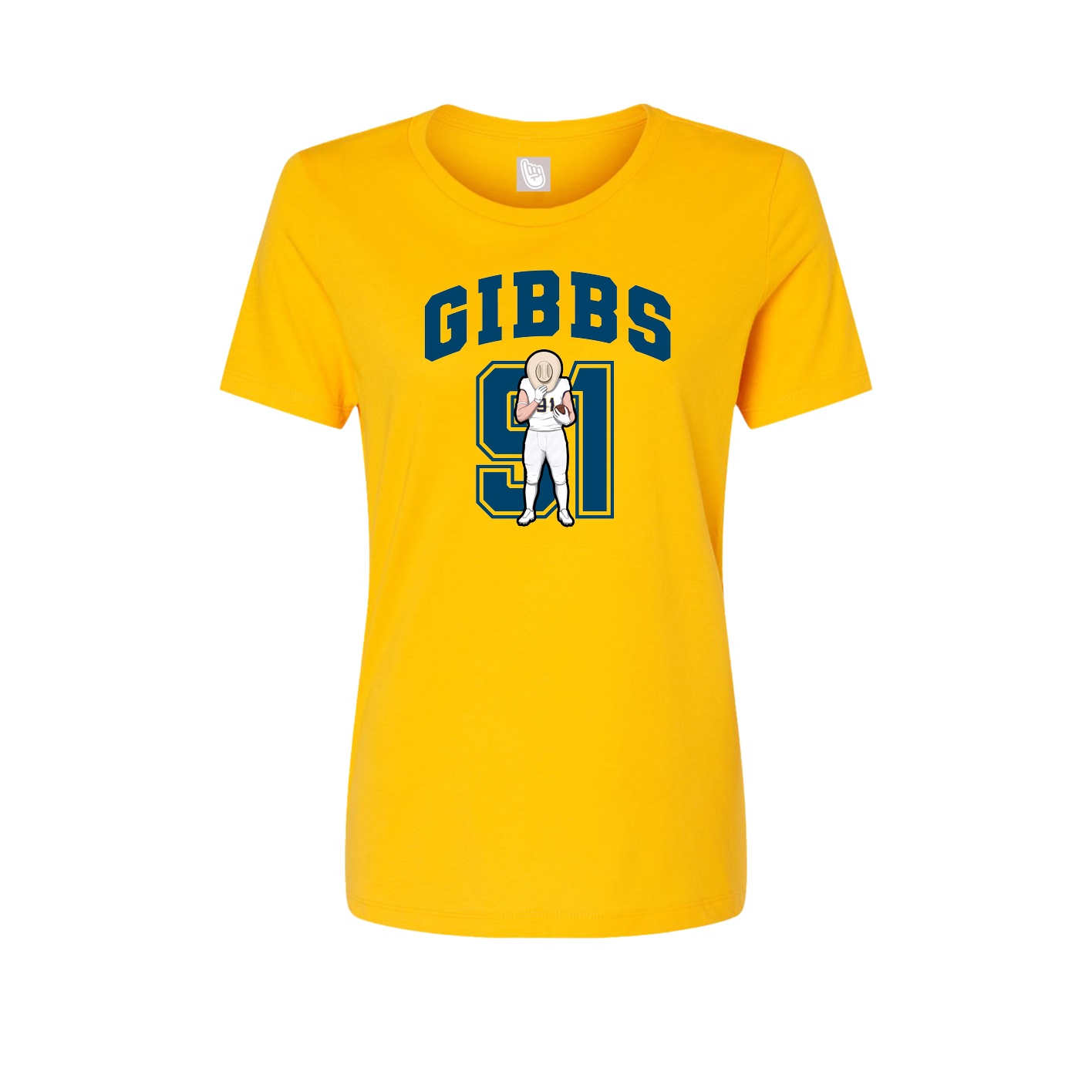 Fitted Women's Tee — Number in Gold