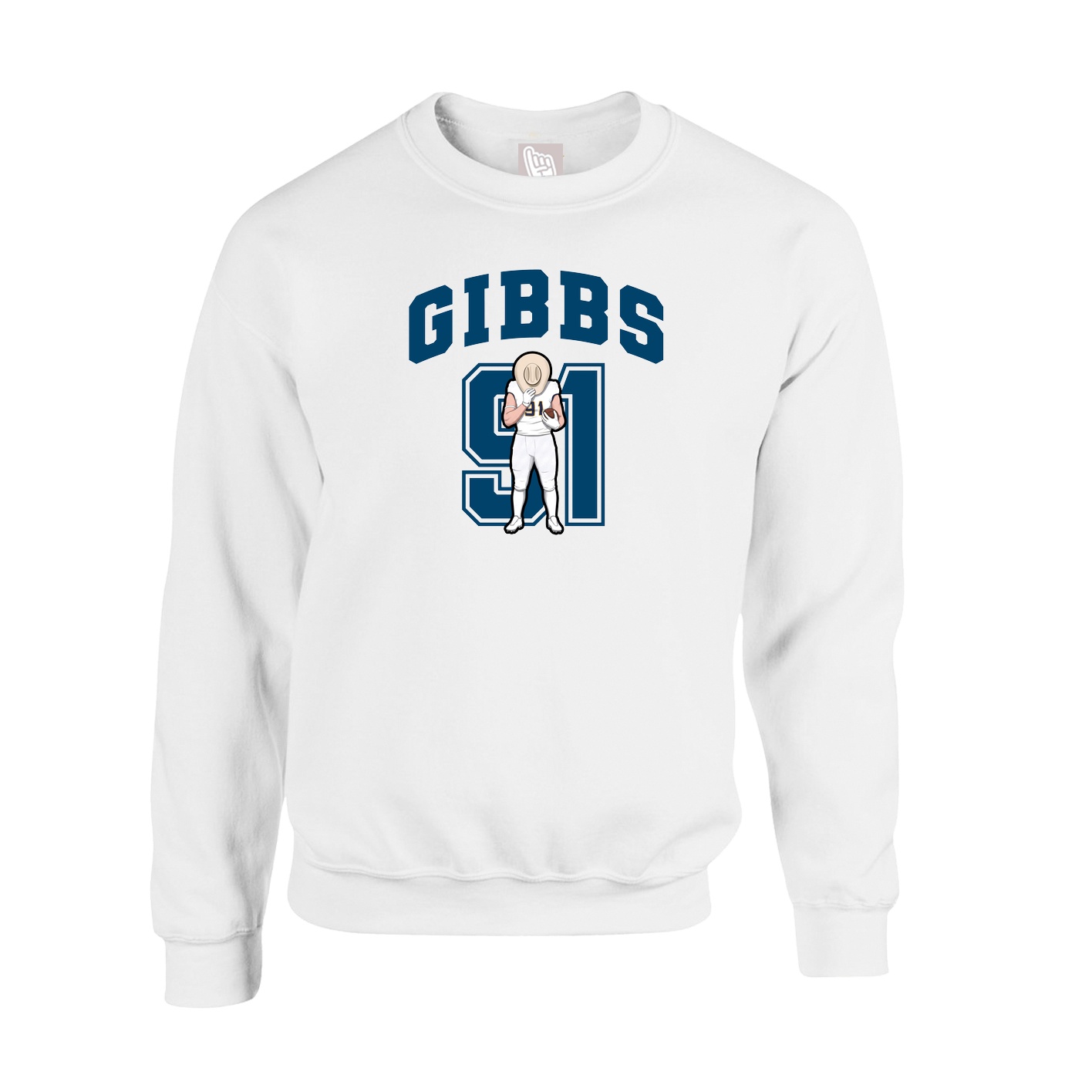 Fleece Crew — Number in White