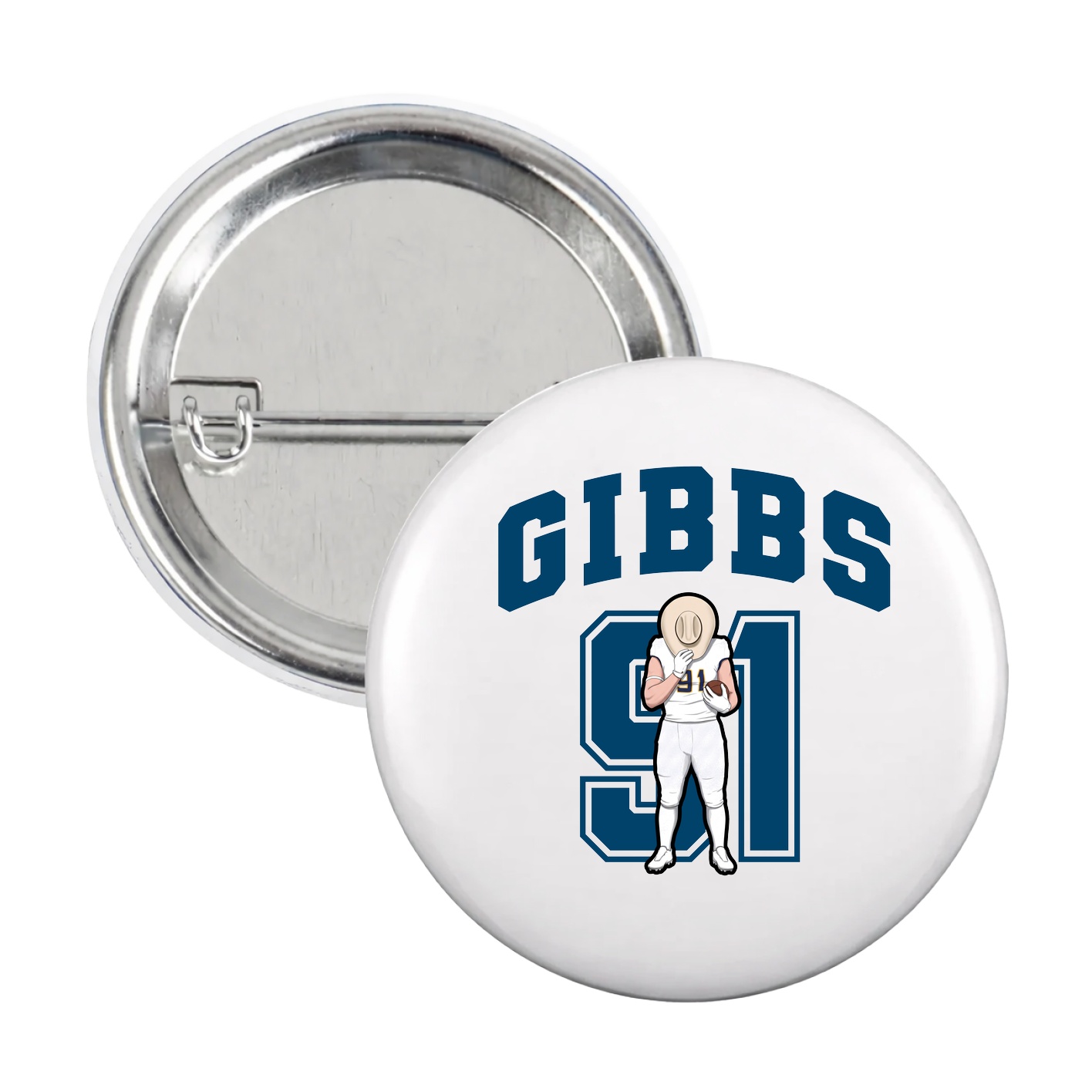 Game Day Button — Number in White